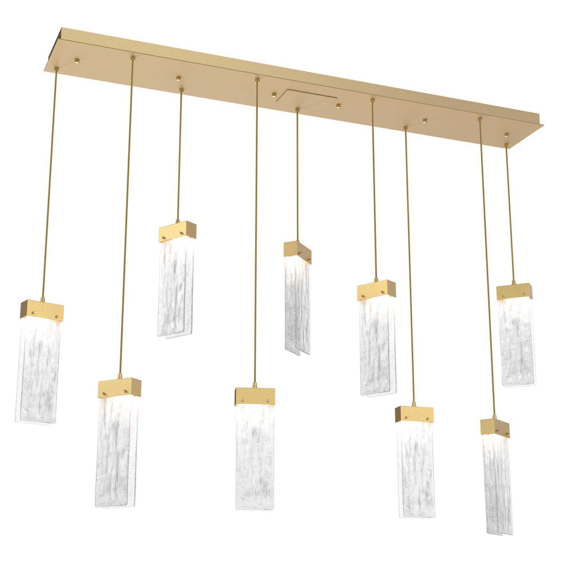Shown in Gilded Brass finish and Clear Granite glass