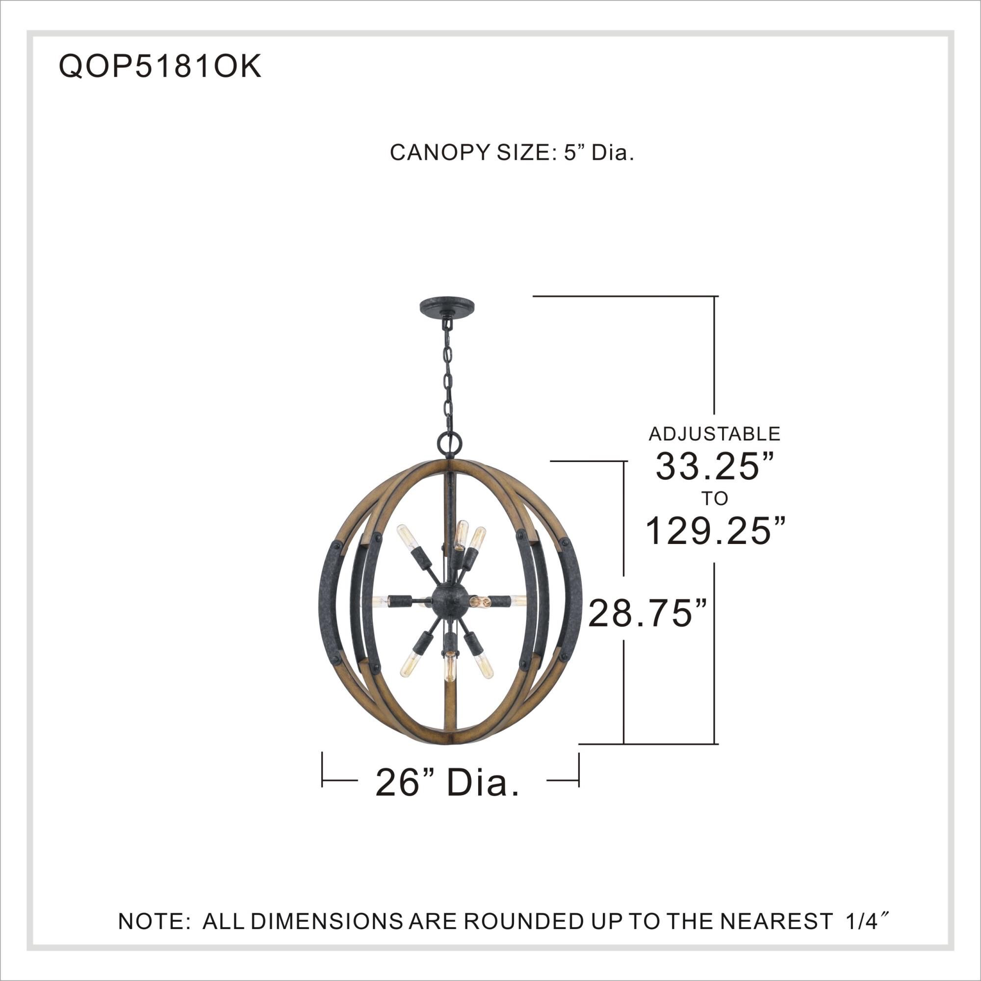 26 Inch Large Pendant by Quoizel
