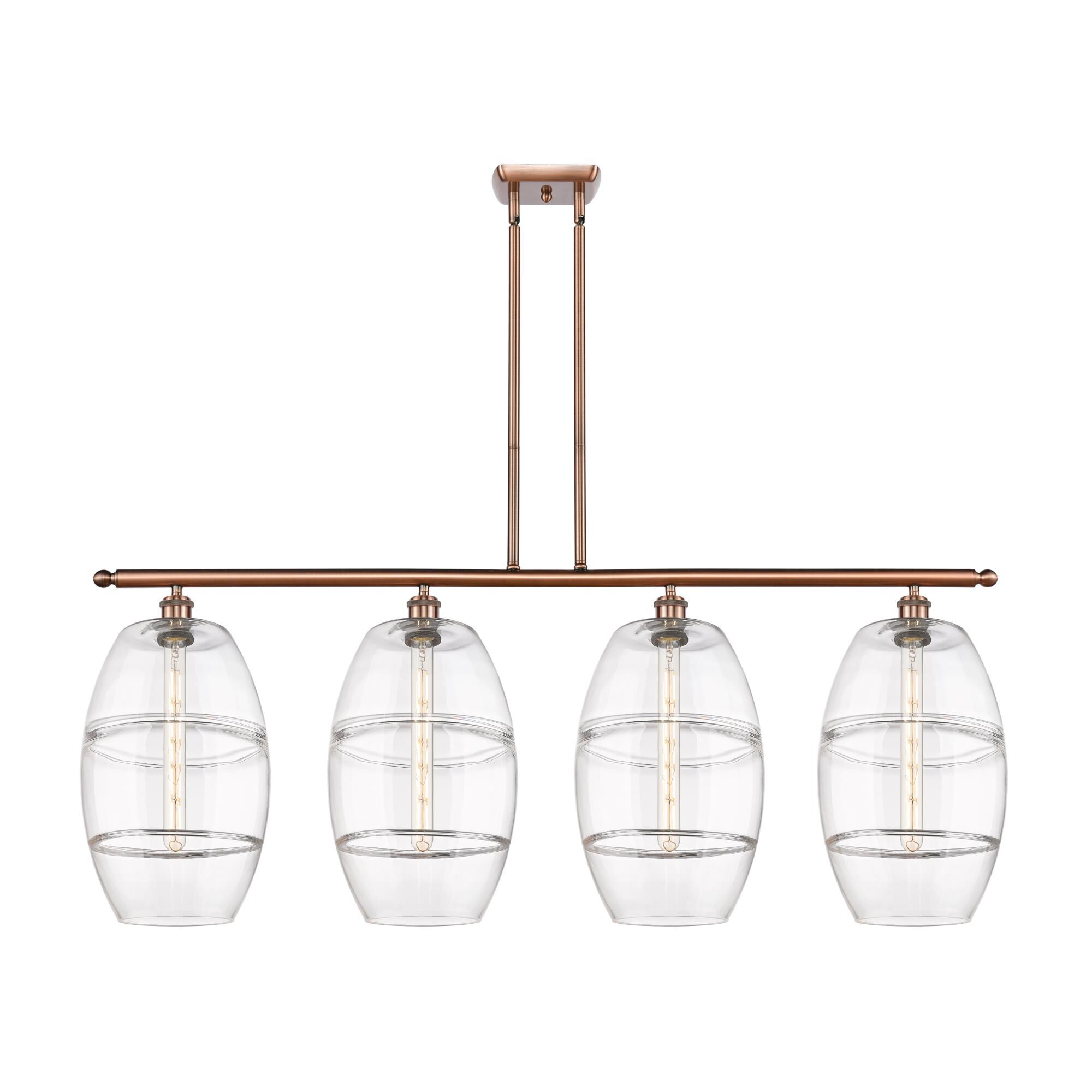 Shown in Antique Copper finish and Clear glass