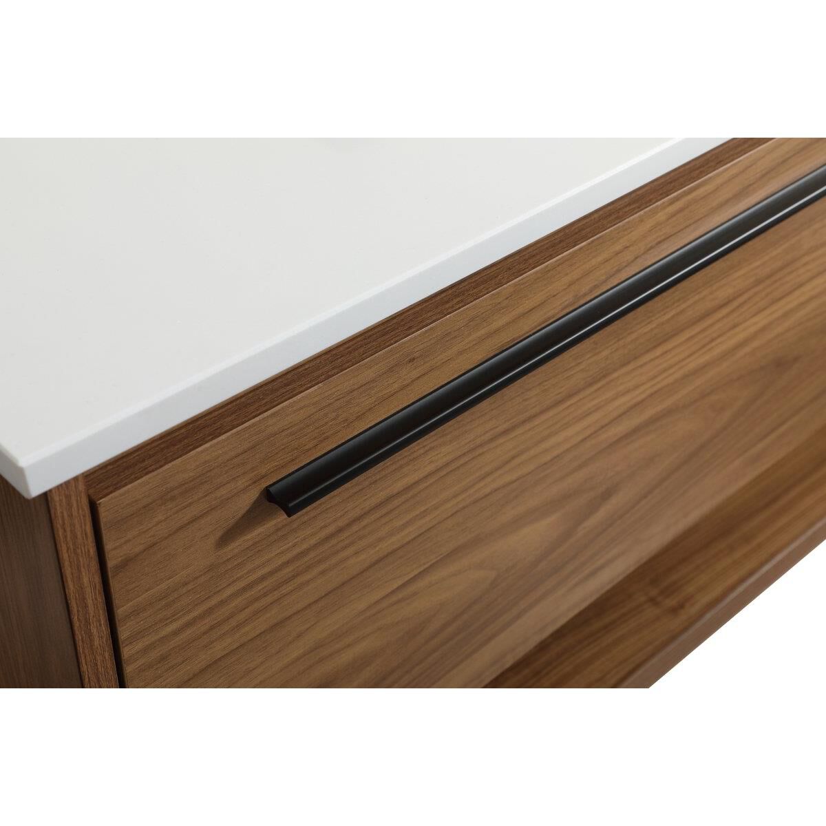 Shown in Walnut Brown finish and Without Backsplash accent