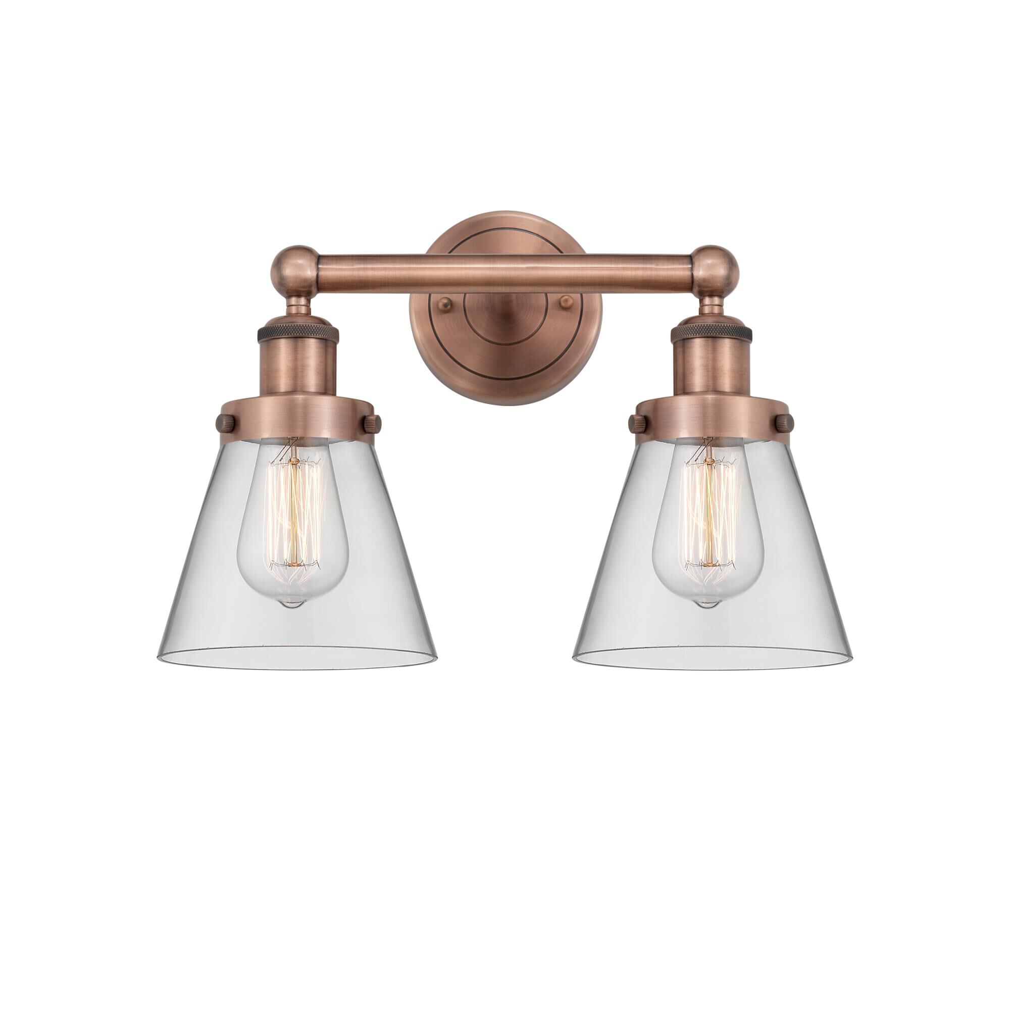Shown in Antique Copper finish and Clear glass