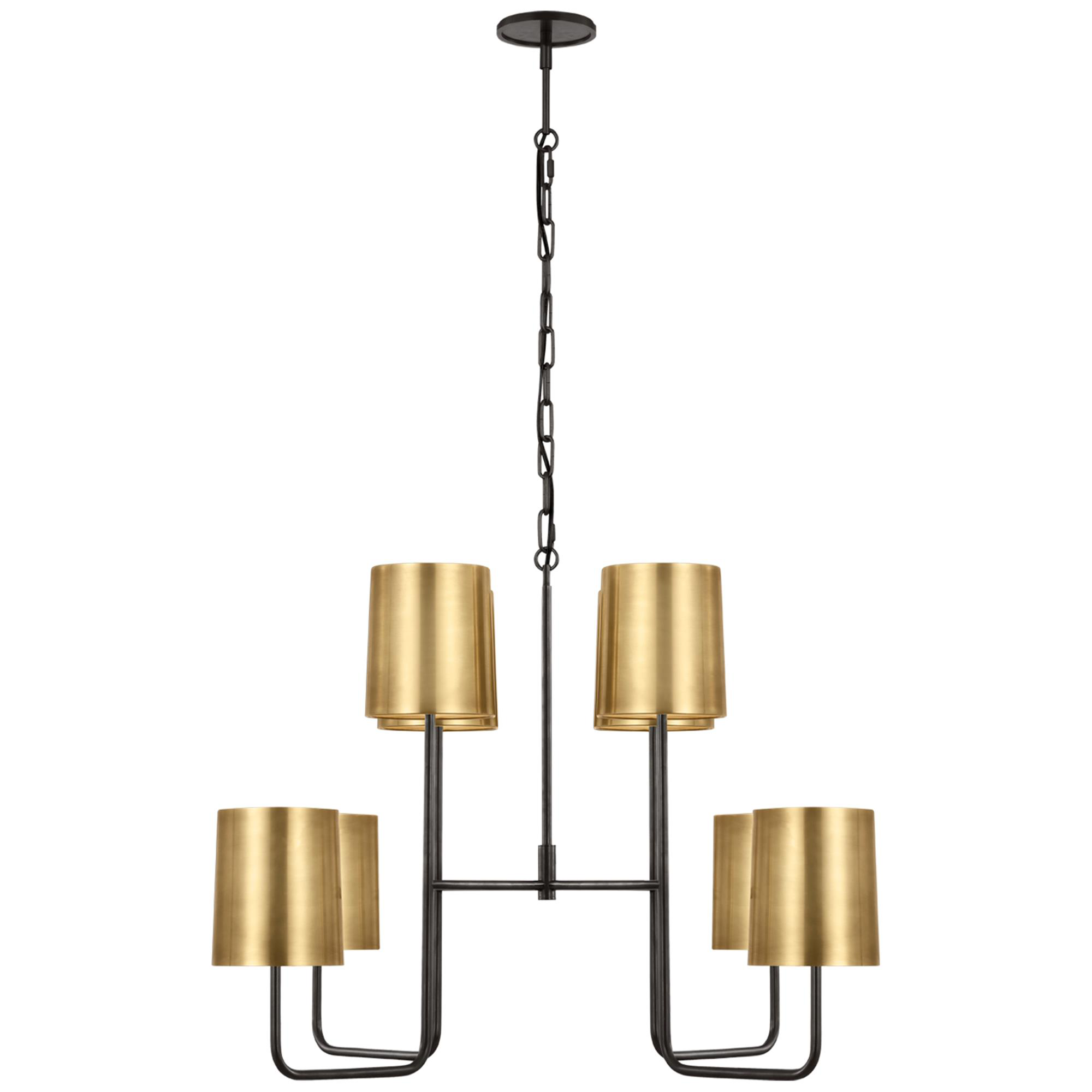 Shown in Bronze finish and Soft Brass shade