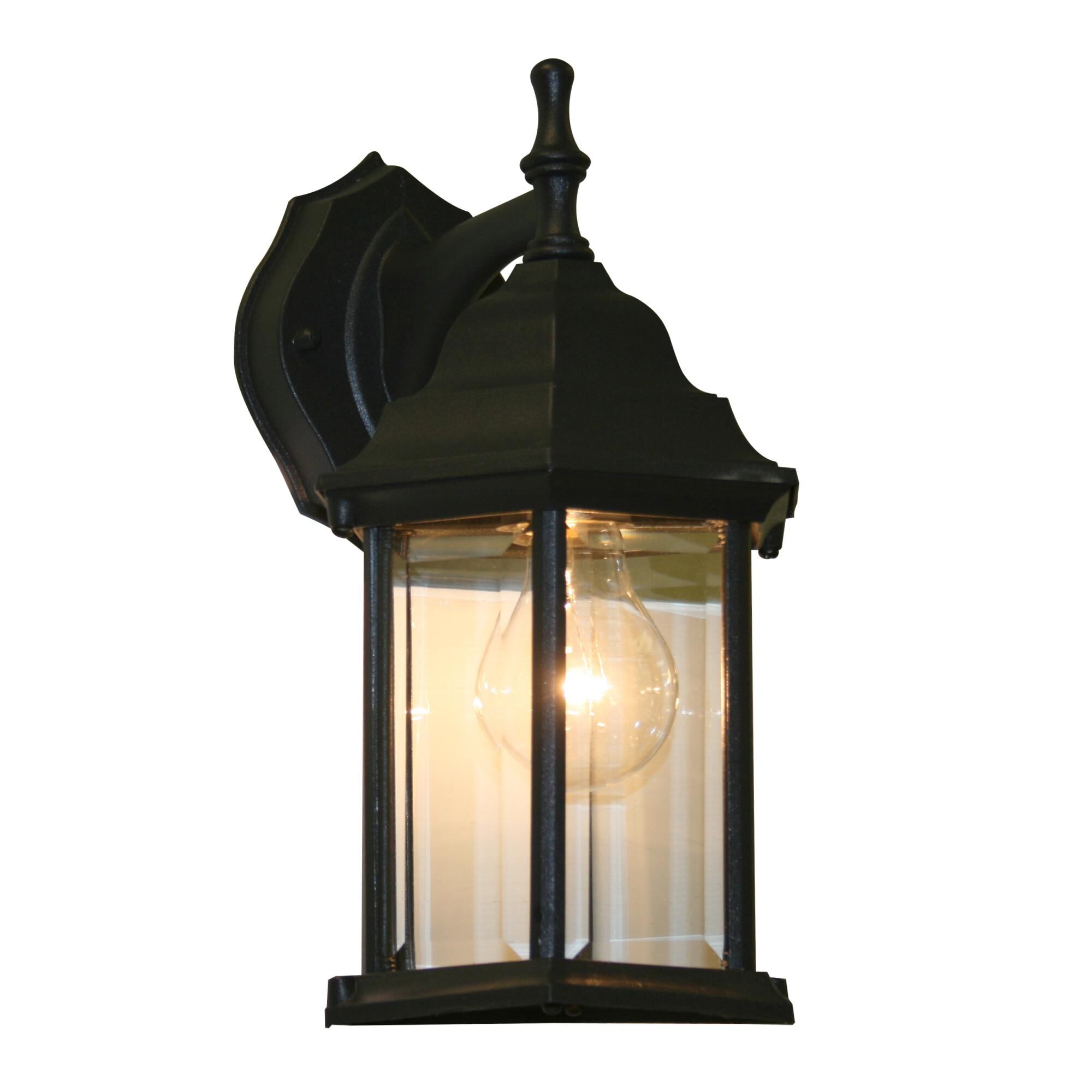 Shown in Black finish and Glass shade