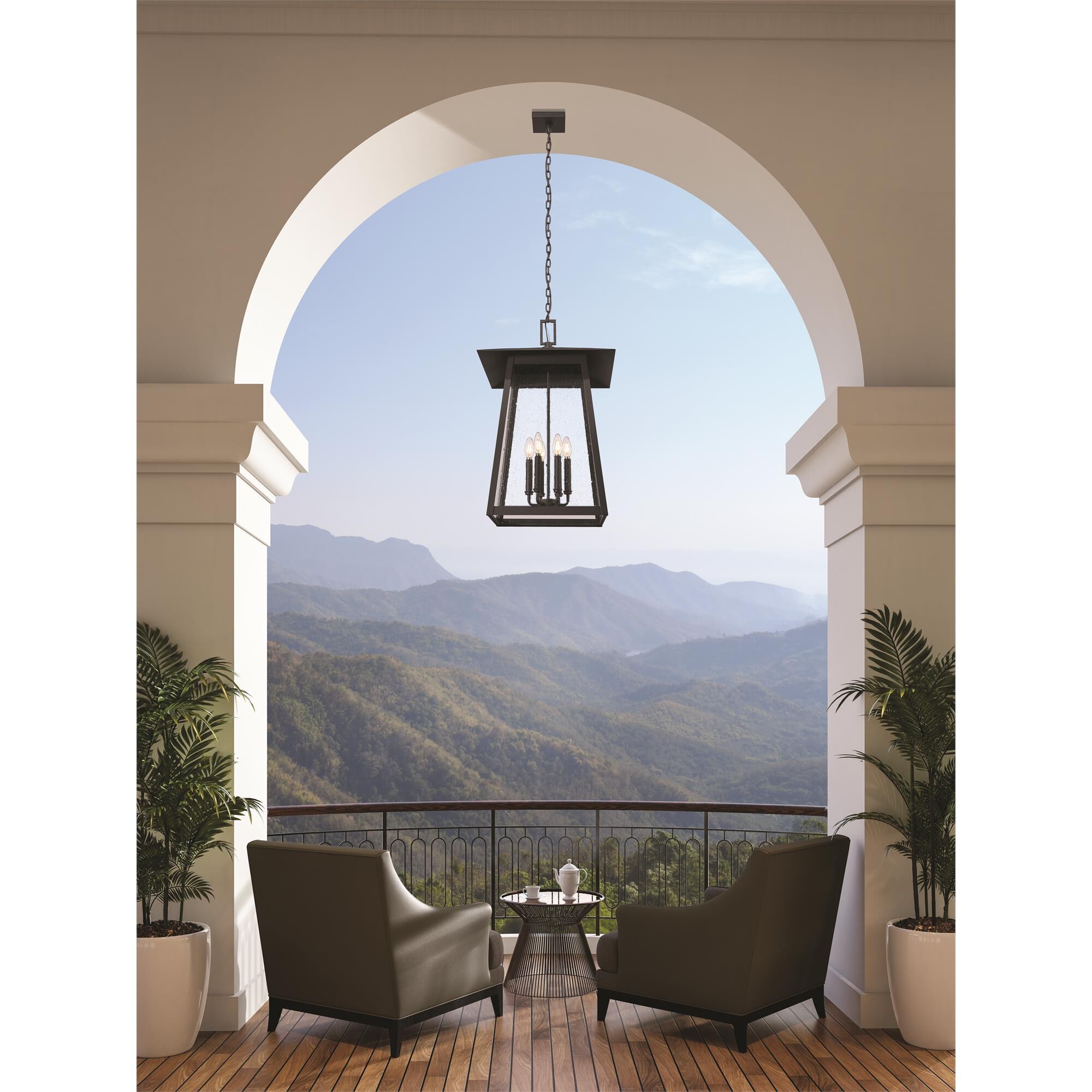 Shown in Black finish and Clear Seedy glass and Clear Seedy shade