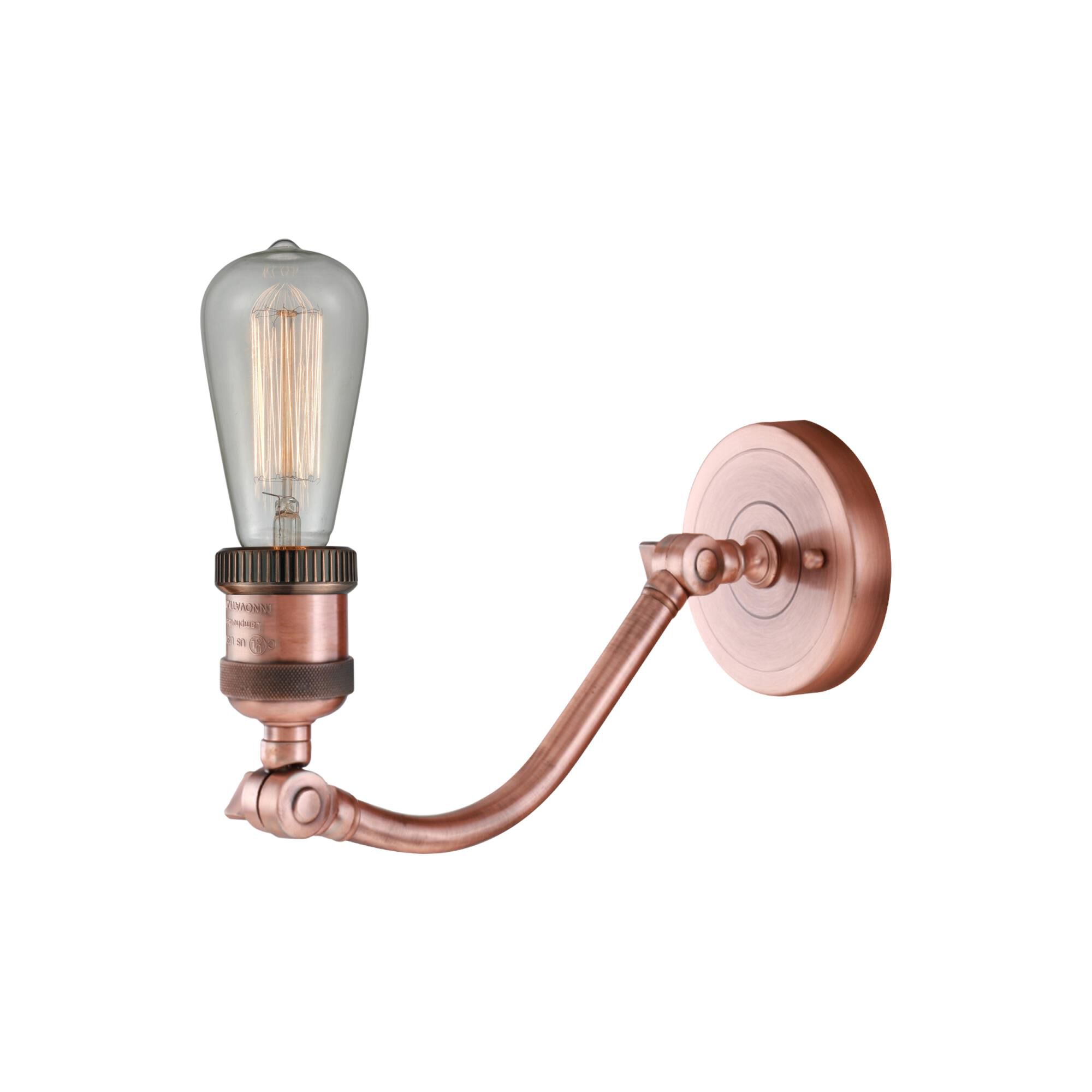 Shown in Antique Copper finish and Seedy Small Bell glass