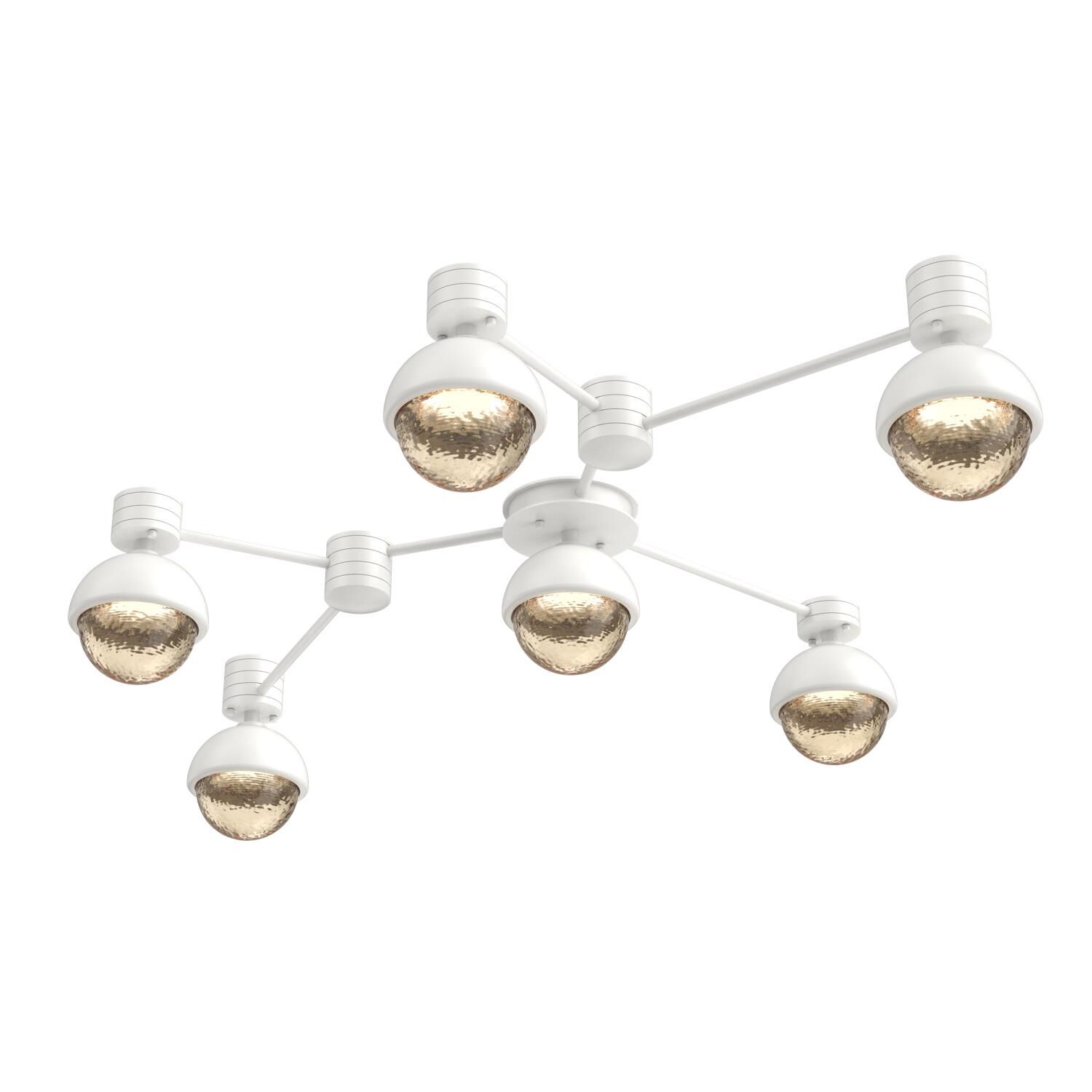Shown in Salt White finish and Amber glass and Metal Shade Matching Finish accent