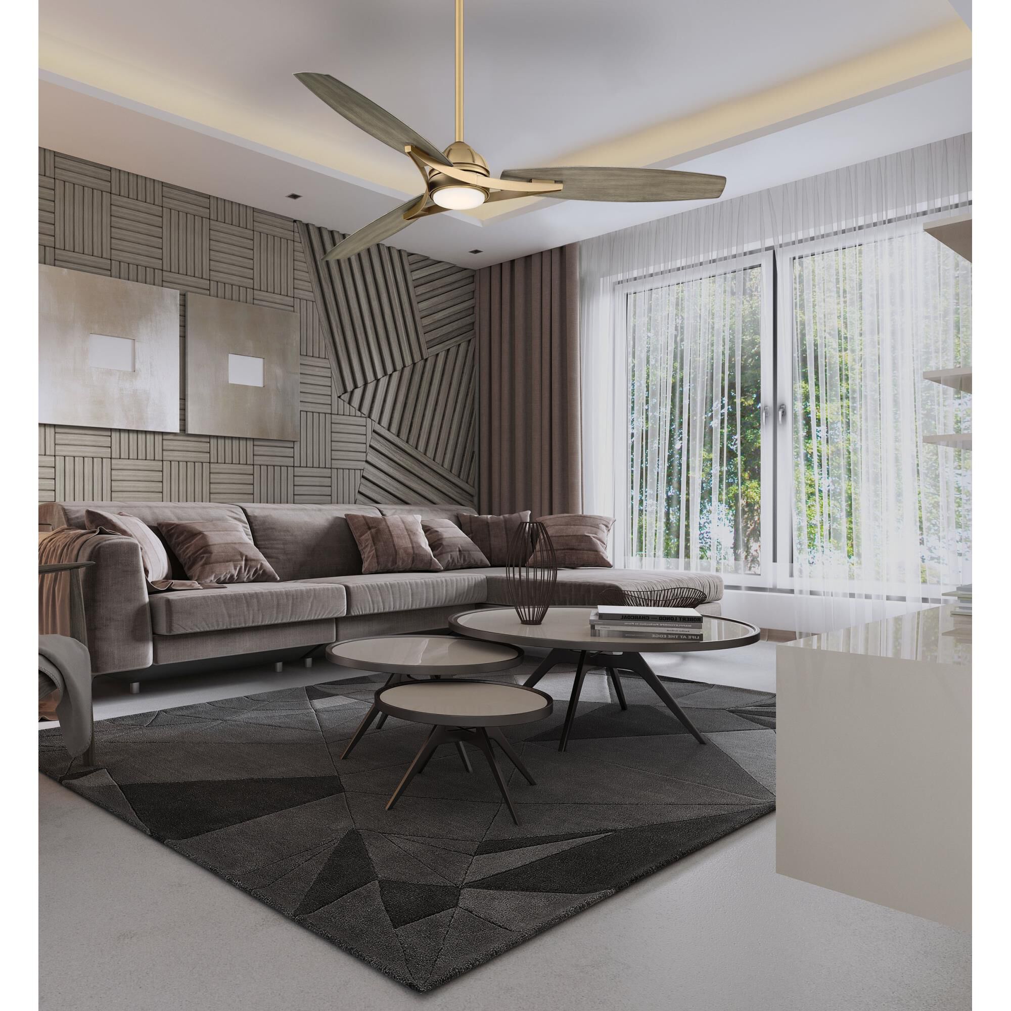 Shown in Soft Brass finish and Etched Opal glass