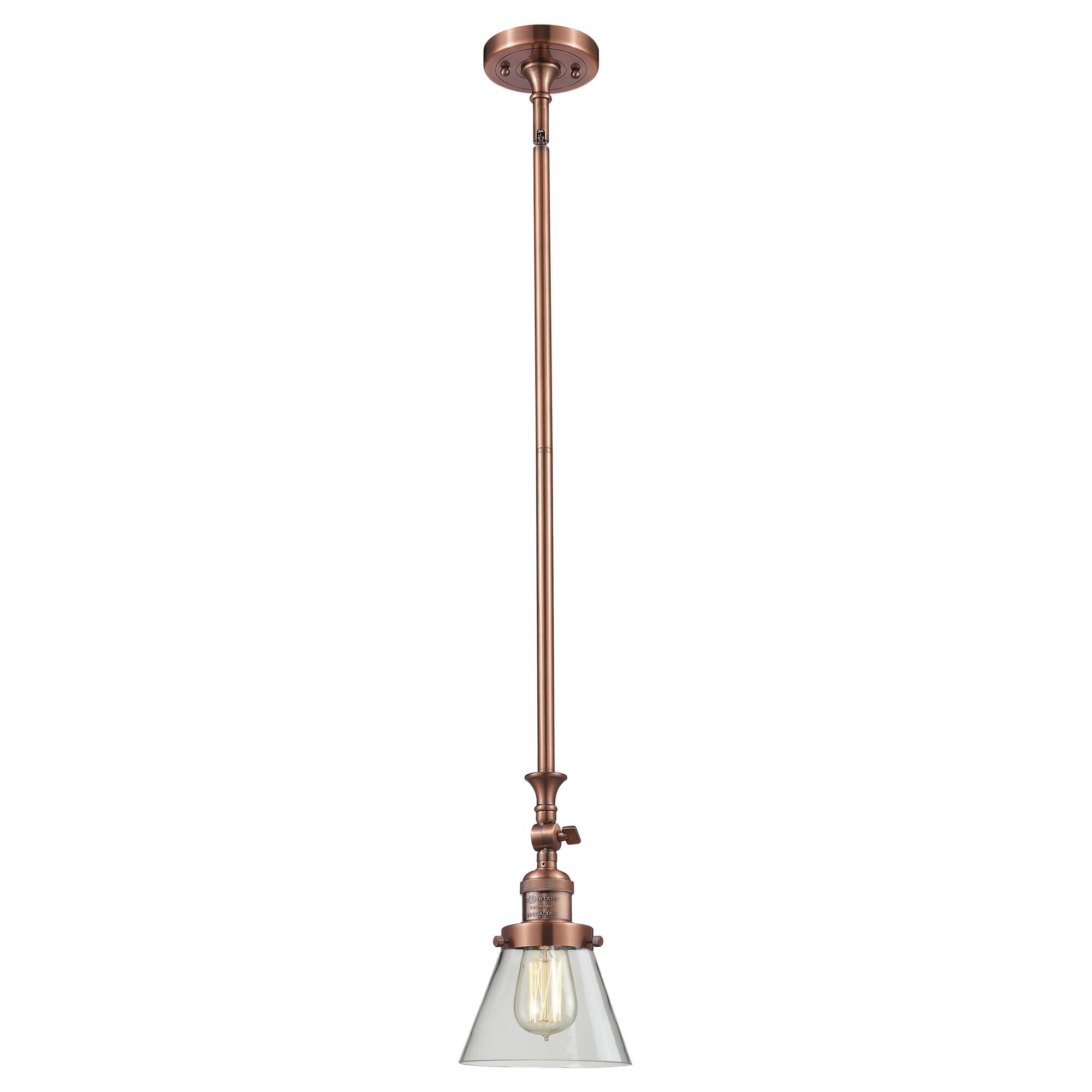 Shown in Antique Copper finish and Clear glass