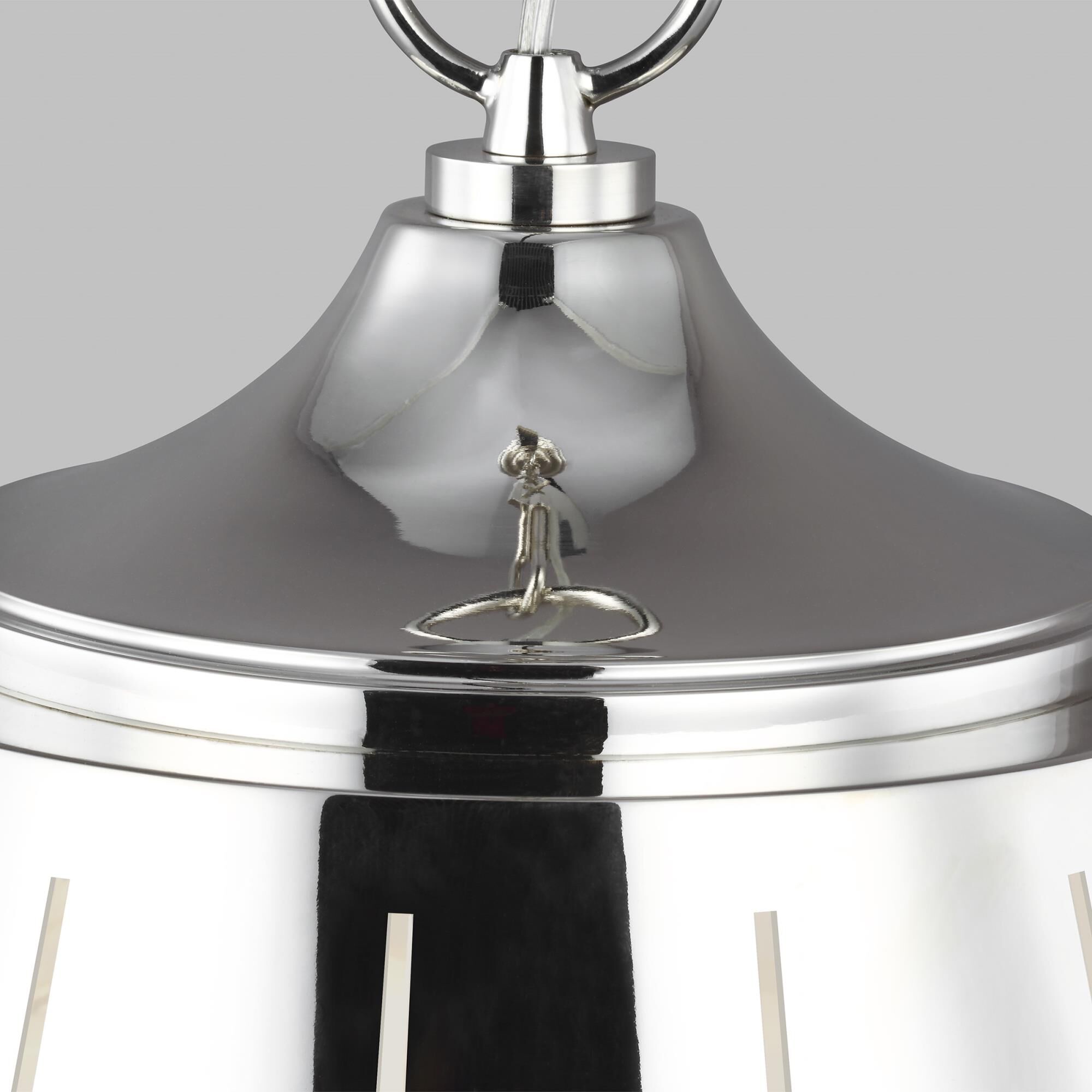 Shown in Polished Nickel finish and Milk White glass