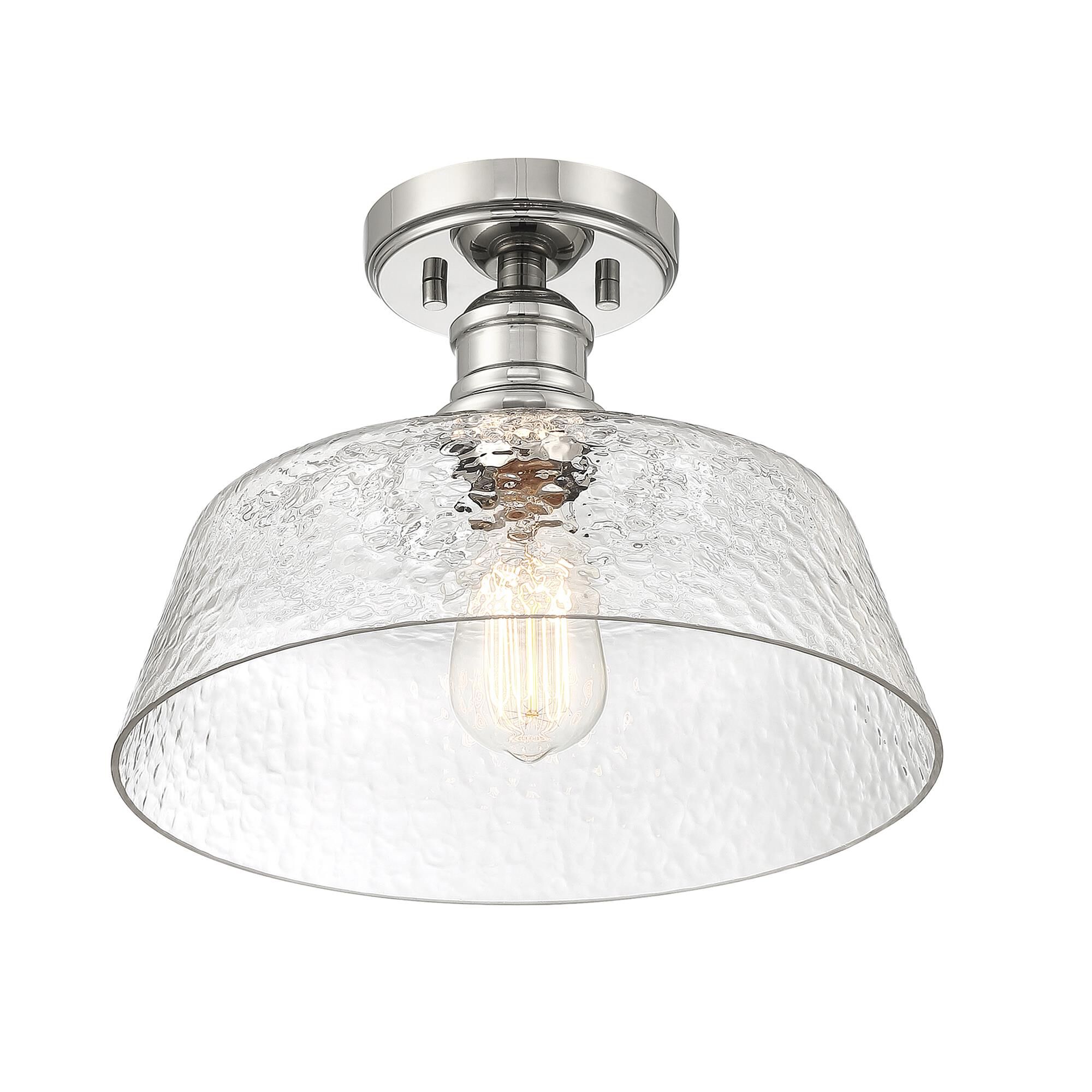 Shown in Polished Nickel finish and Vintage glass
