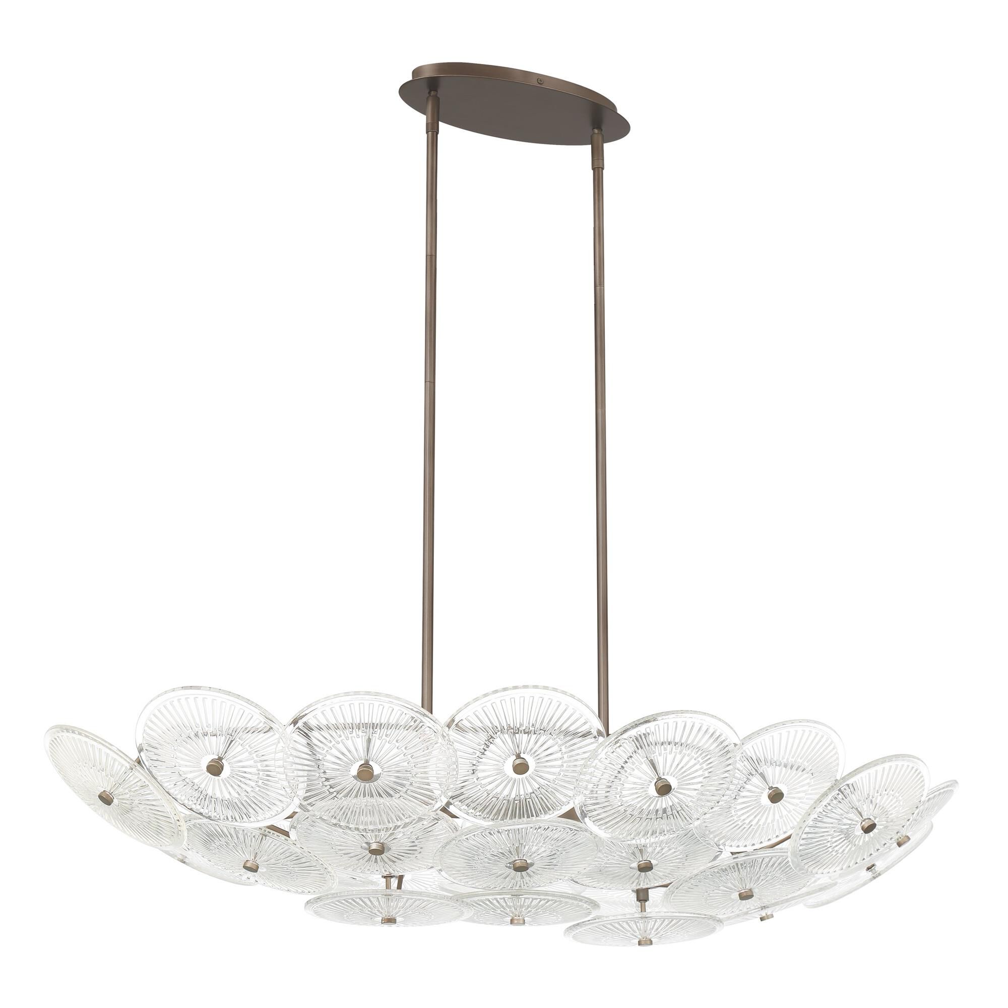 Shown in Forged Bronze finish and Clear Starburst glass