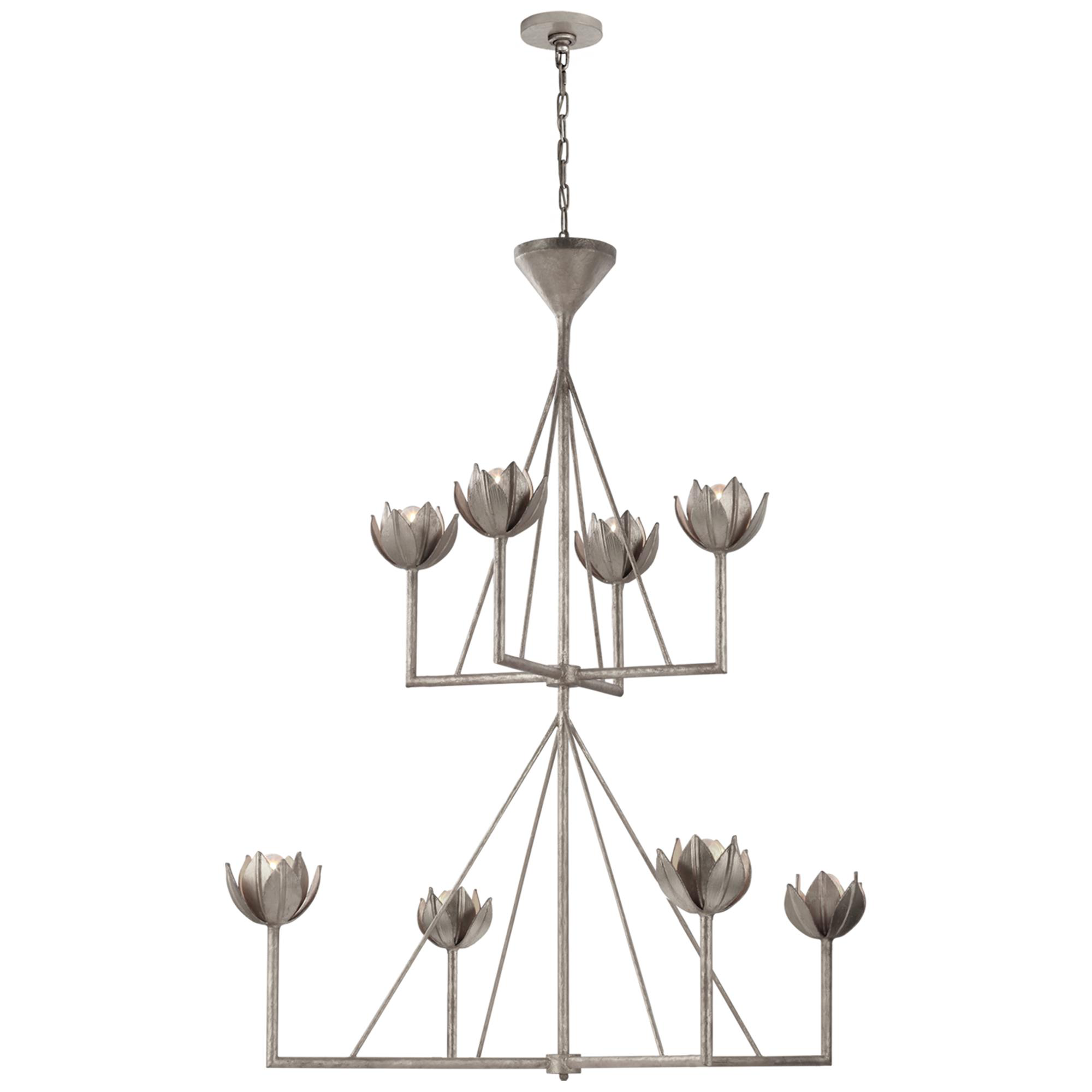 Shown in Burnished Silver Leaf finish and No Shade shade