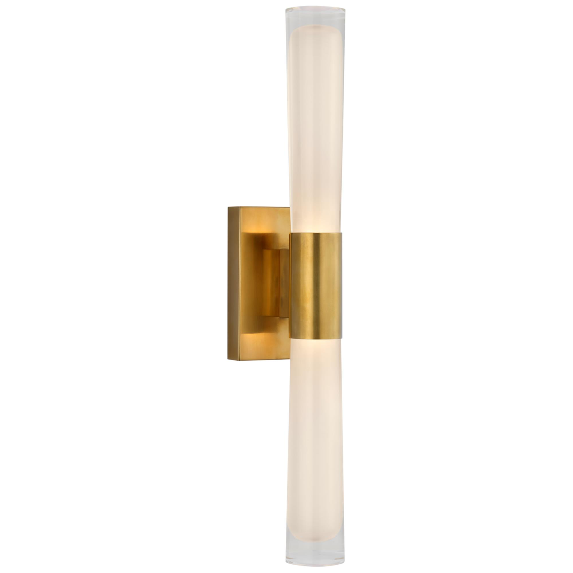 Shown in Hand-Rubbed Antique Brass finish and White Glass shade