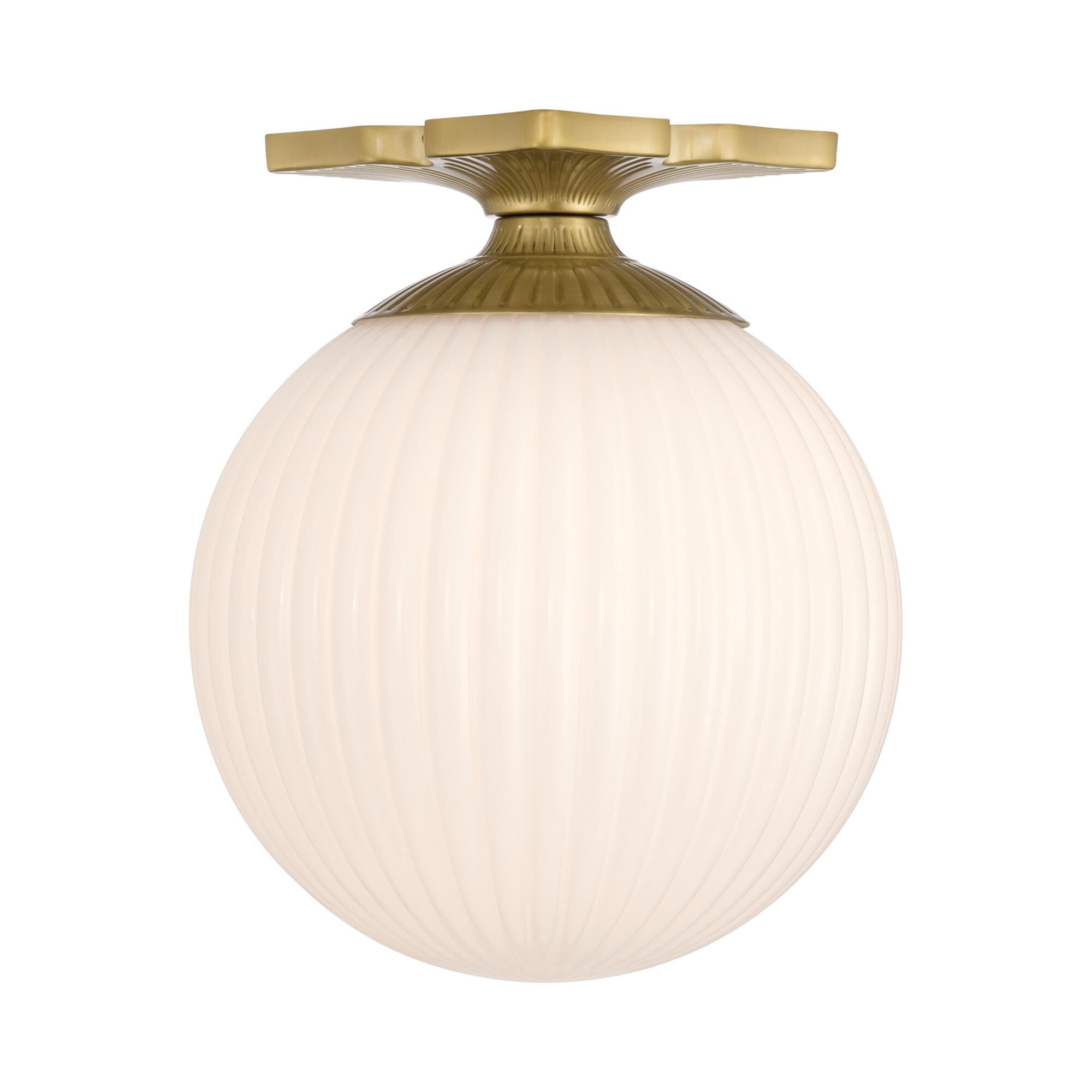 Shown in Aged Brass finish and Ribbed glass and Ribbed Glass shade