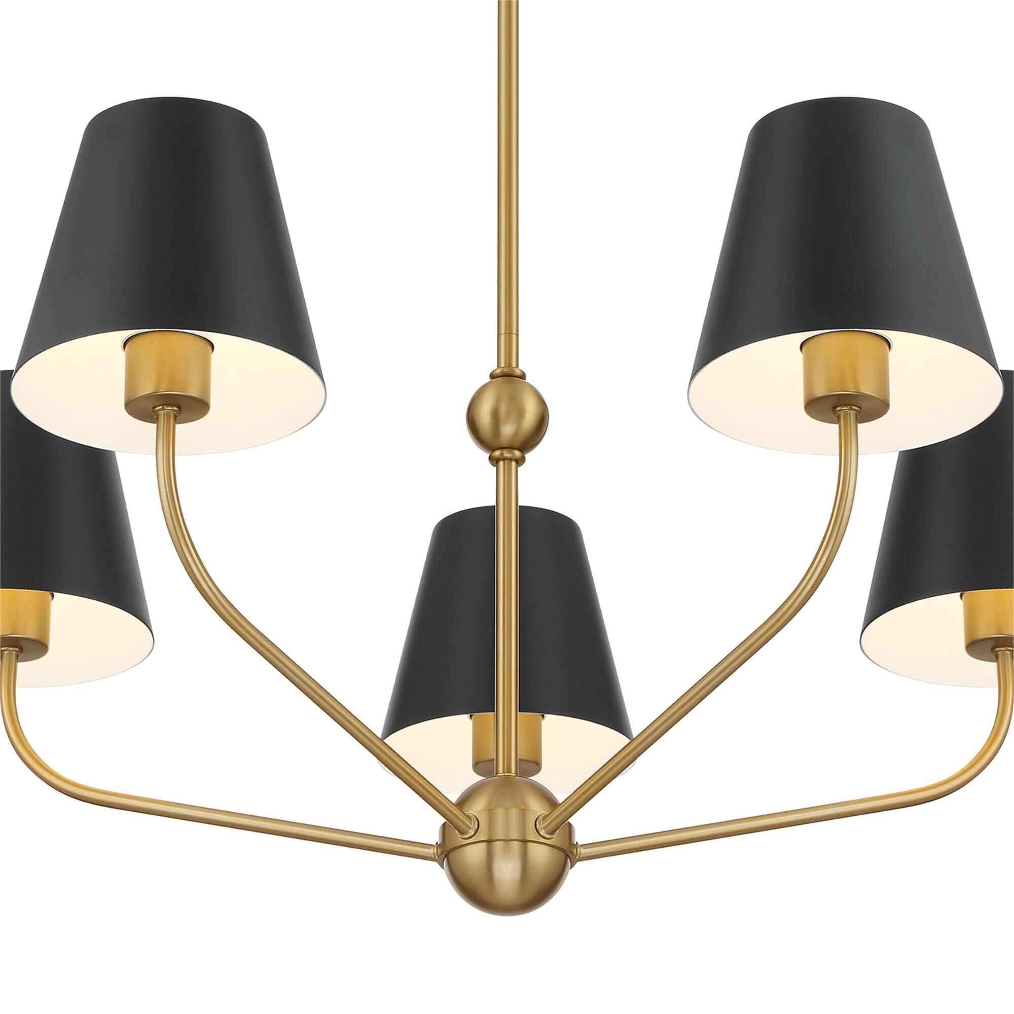 Shown in Vibrant Gold and Matte Black finish and Steel shade