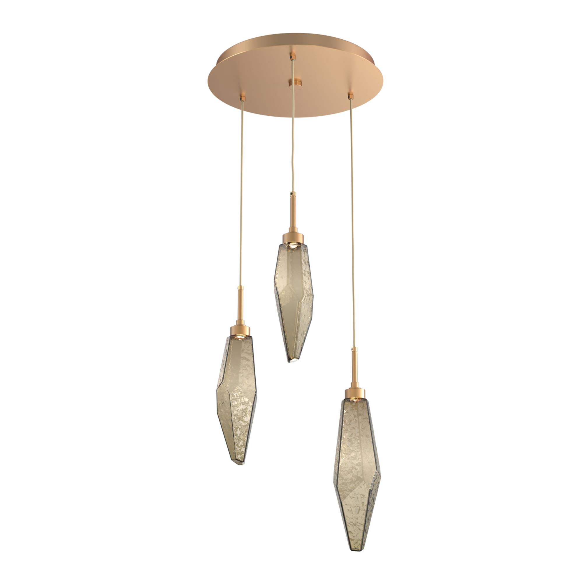 Shown in Novel Brass finish and Chilled Blown And Bronze glass