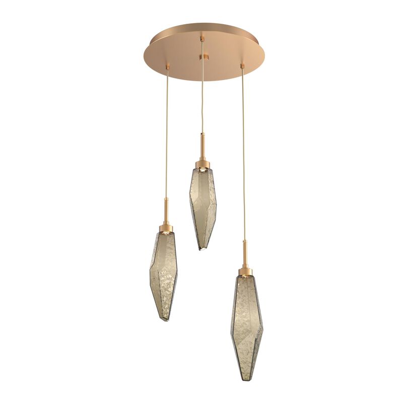 Rock Crystal 17 Inch 3 Light Multi Light Pendant by Hammerton Studio