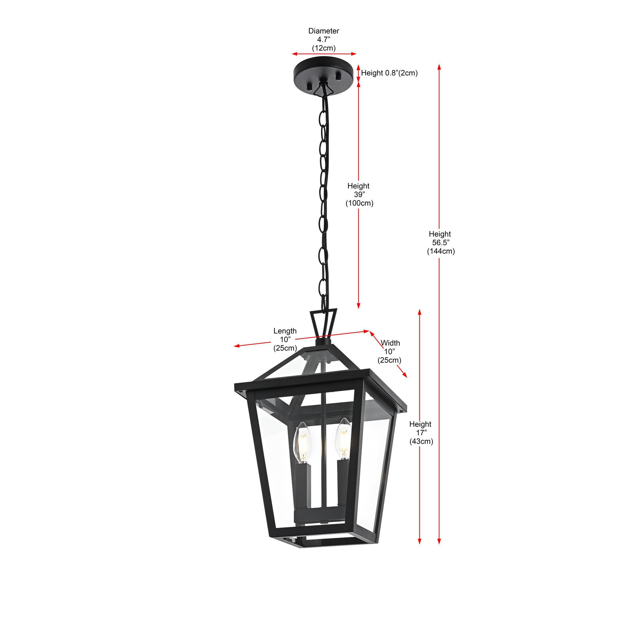 Frankford 10 Inch Outdoor Hanging Lantern by Elegant Lighting