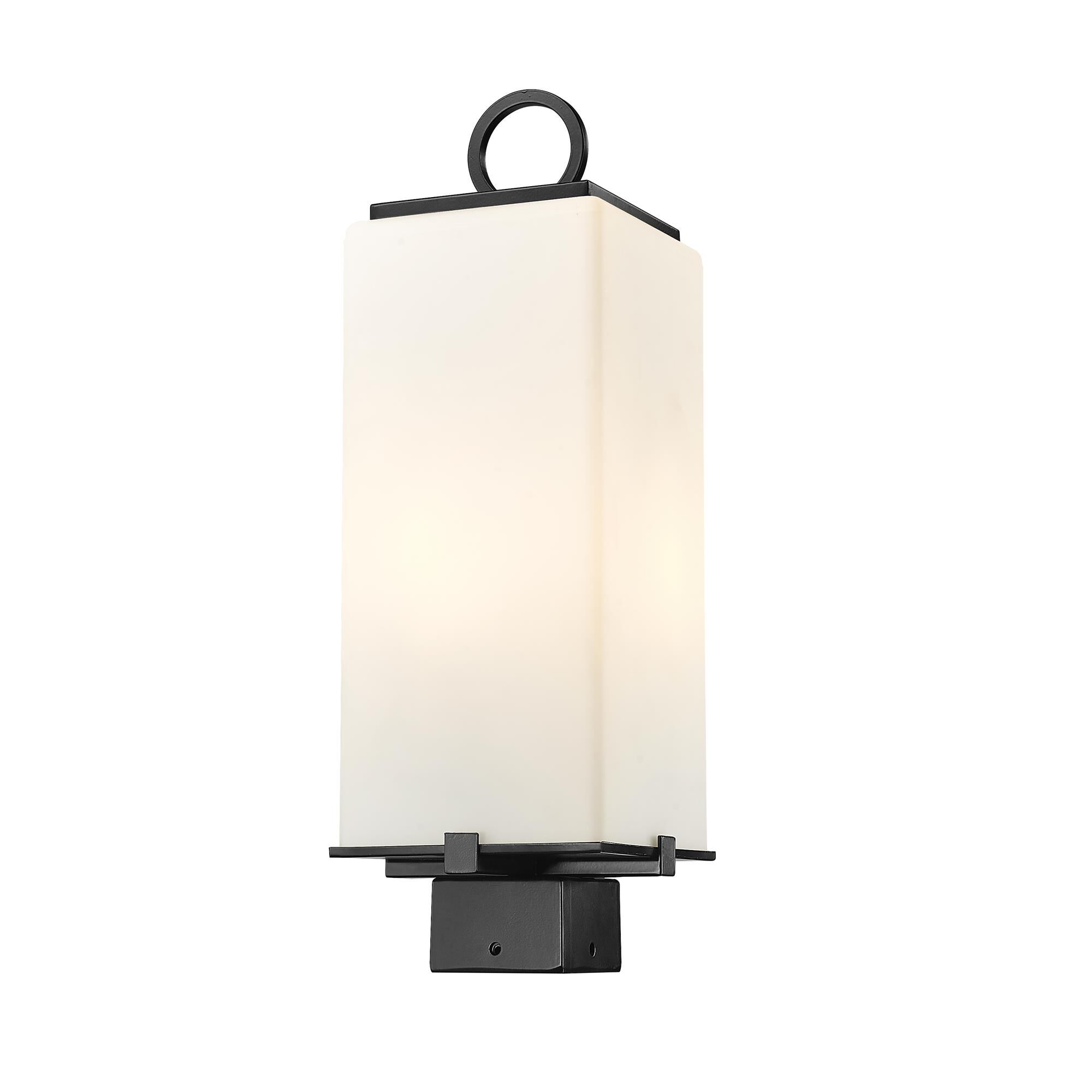 Shown in Black finish and Glass shade
