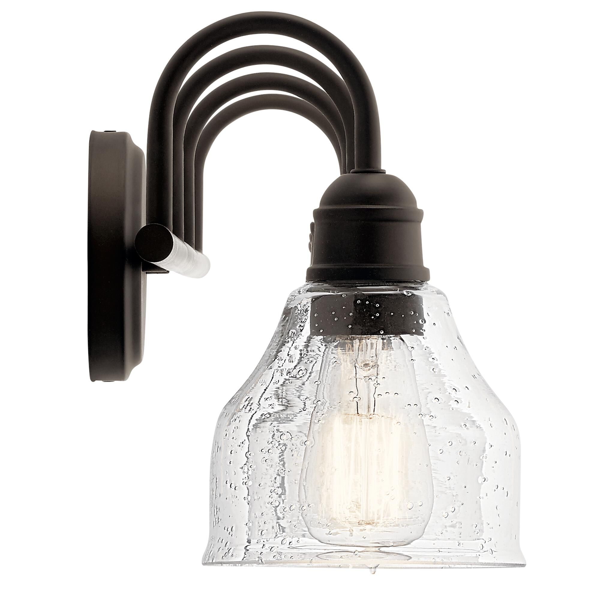 Shown in Olde Bronze finish and Clear Seeded glass
