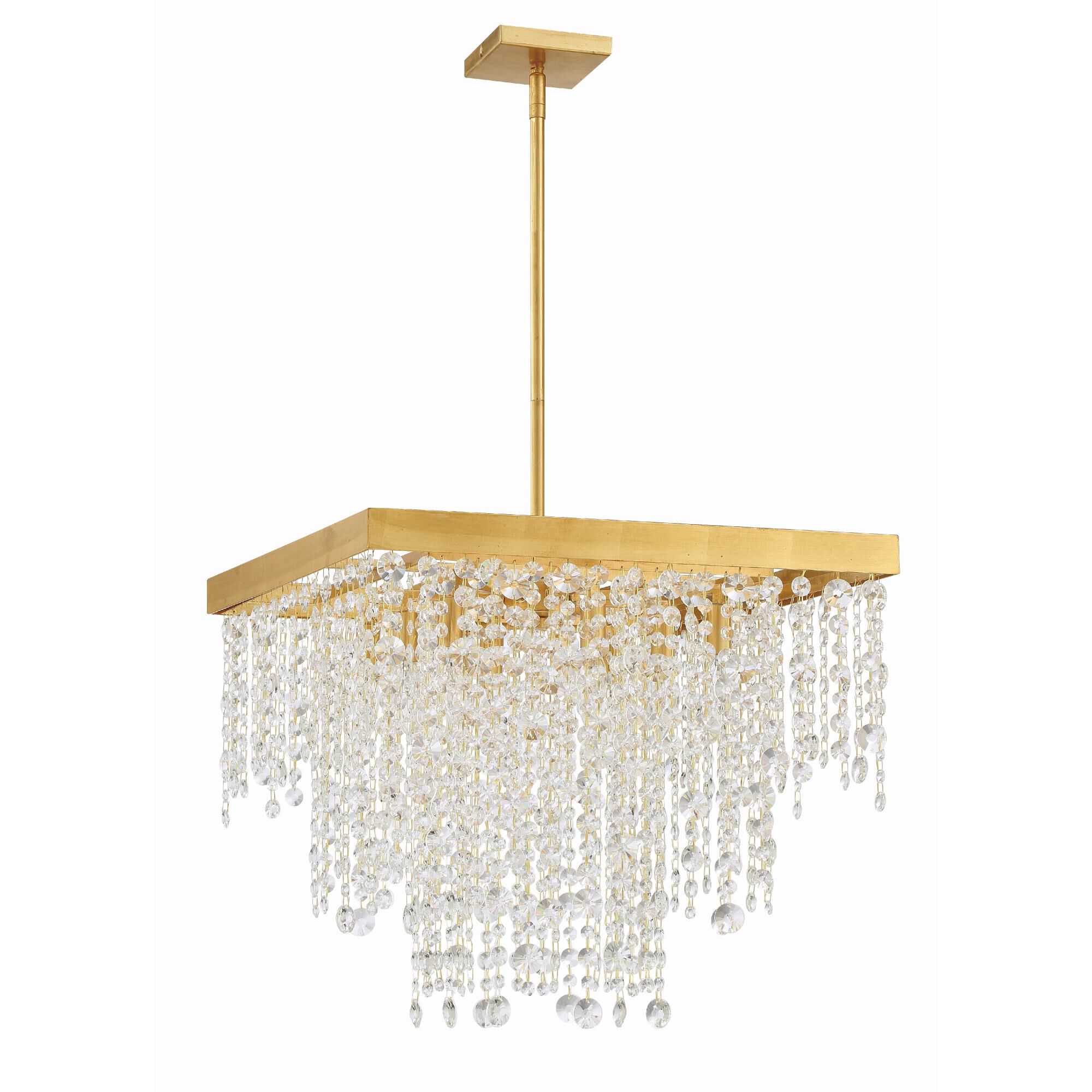 Shown in Antique Gold finish and Hand Cut Crystal crystal