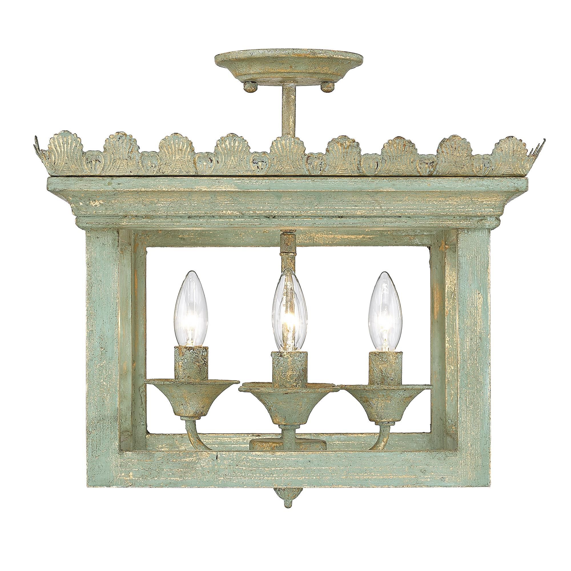 Finley 16 Inch 4 Light Semi Flush Mount by Golden Lighting