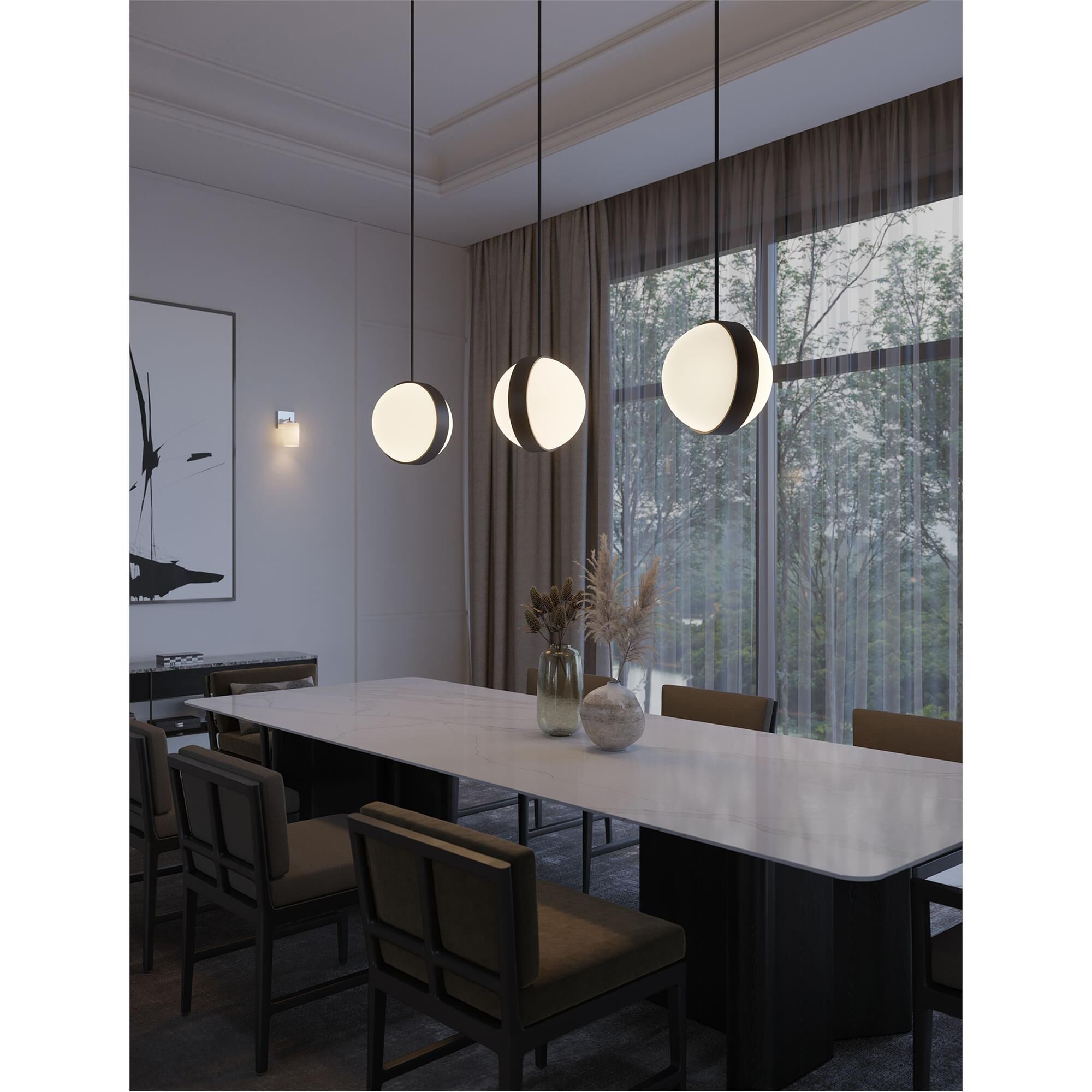 Shown in Black finish and White shade