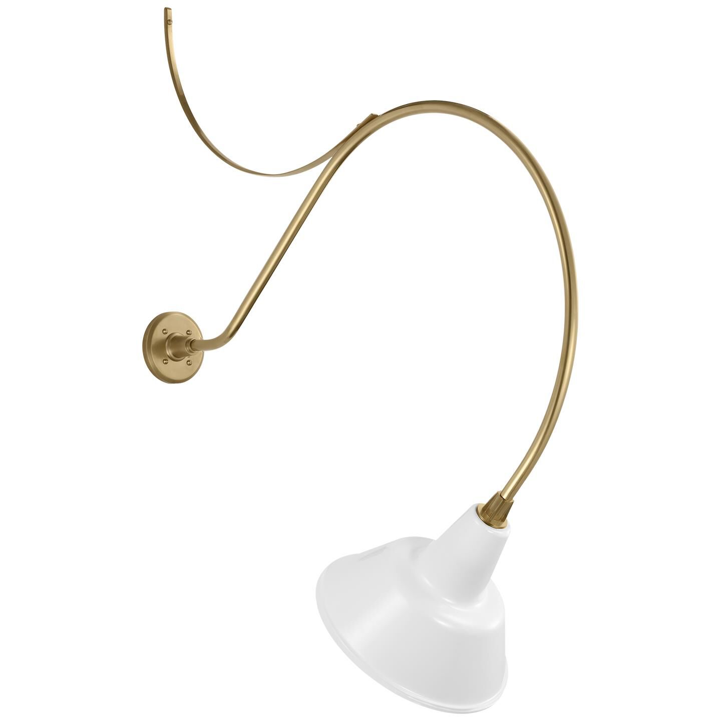 Shown in Hand-Rubbed Antique Brass finish and White Bowers shade