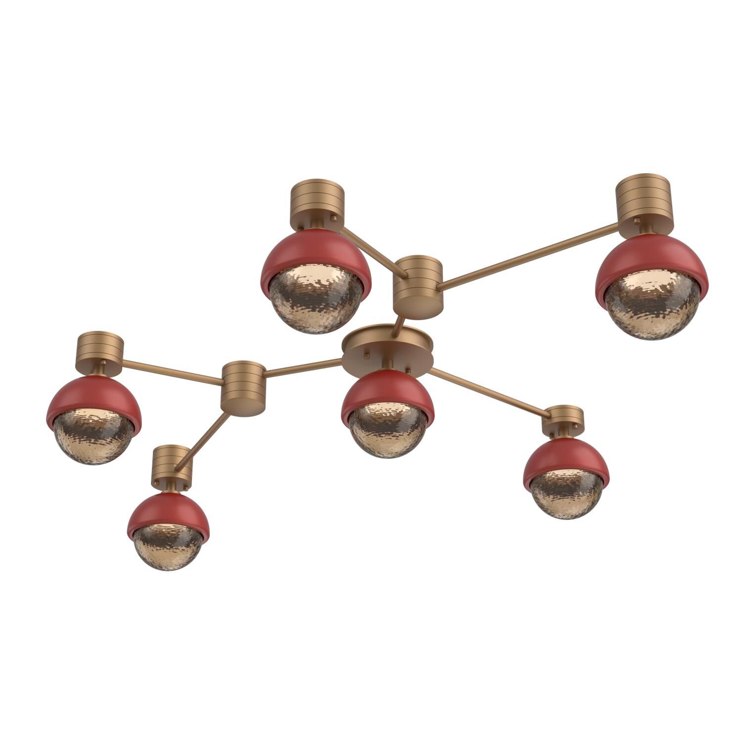 Shown in Novel Brass finish and Bronze glass and Cinnamon Red accent