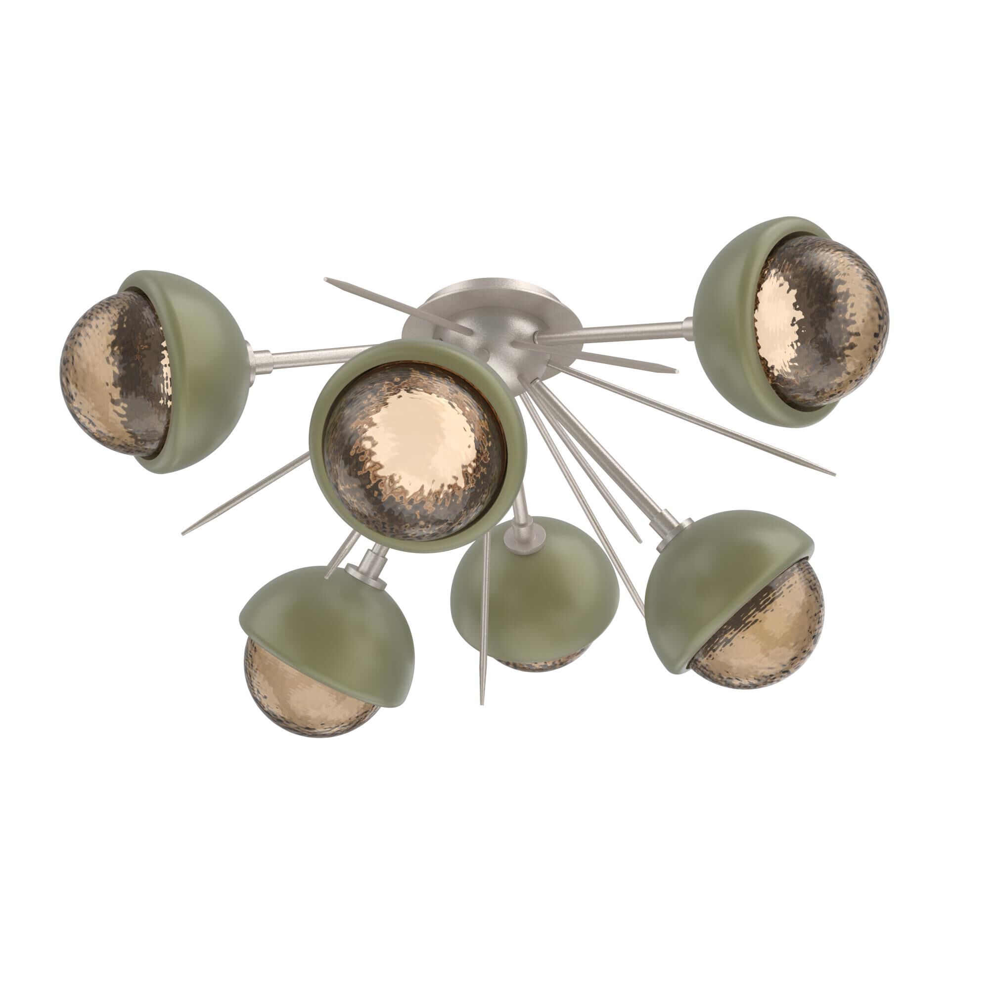 Shown in Beige Silver finish and Bronze glass and Sage Green accent