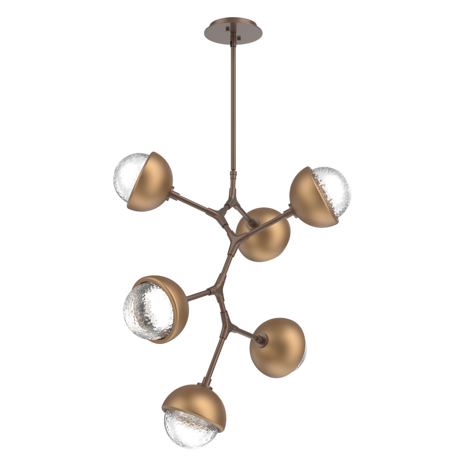 Shown in Burnished Bronze finish and Clear glass and Novel Brass accent