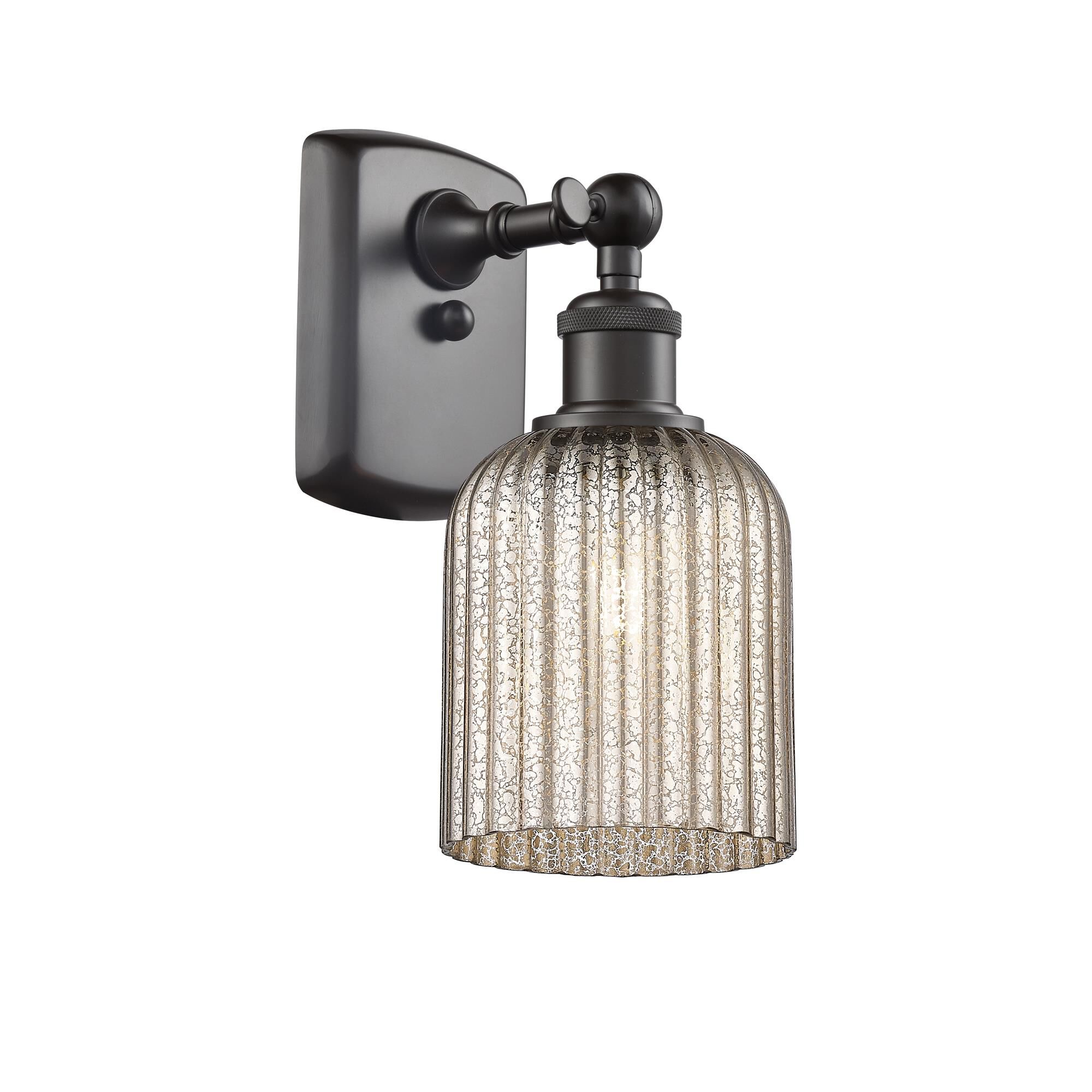 Shown in Oil Rubbed Bronze finish and Mercury shade