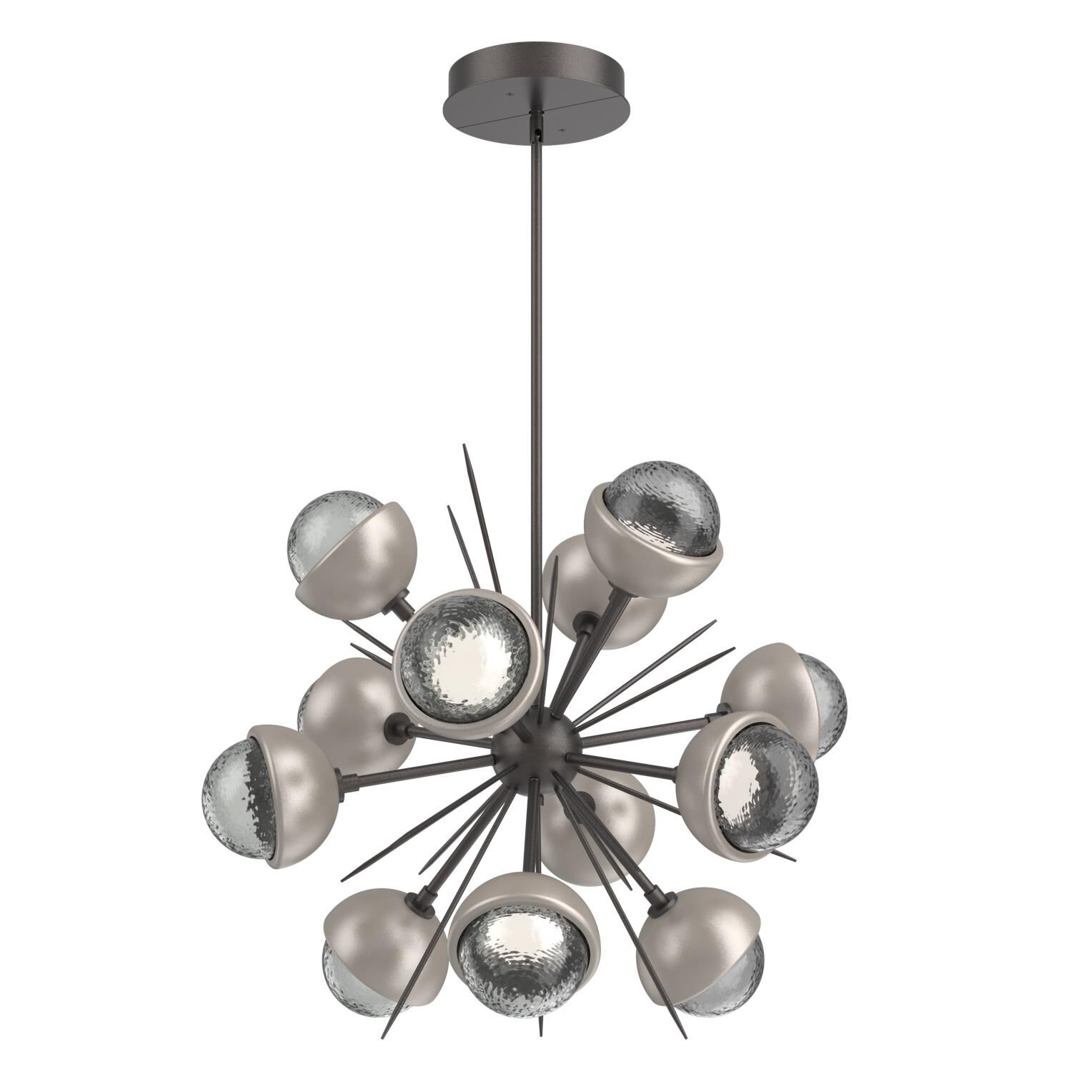 Shown in Graphite finish and Smoke glass and Beige Silver accent
