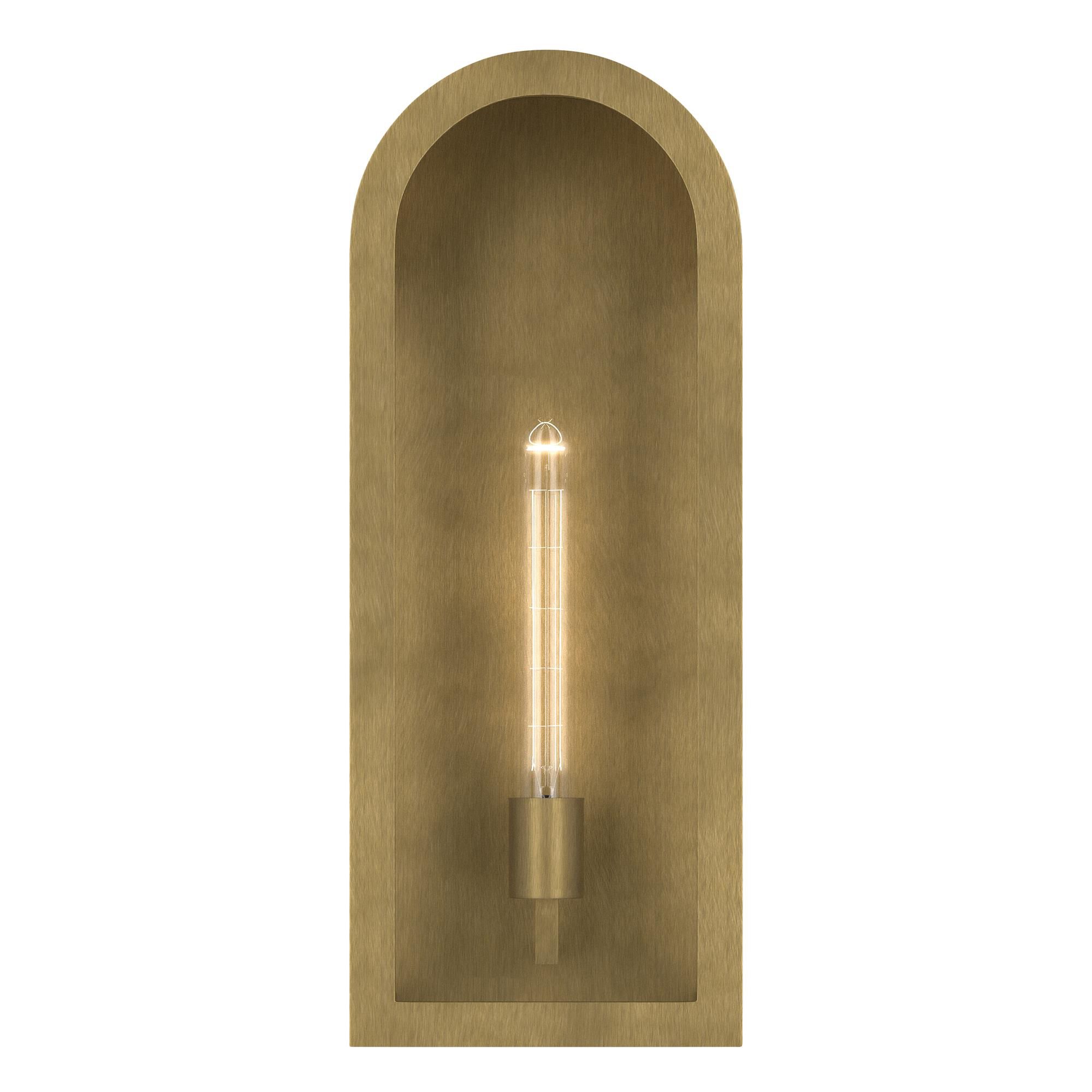 Shown in Natural Brass finish and Clear glass