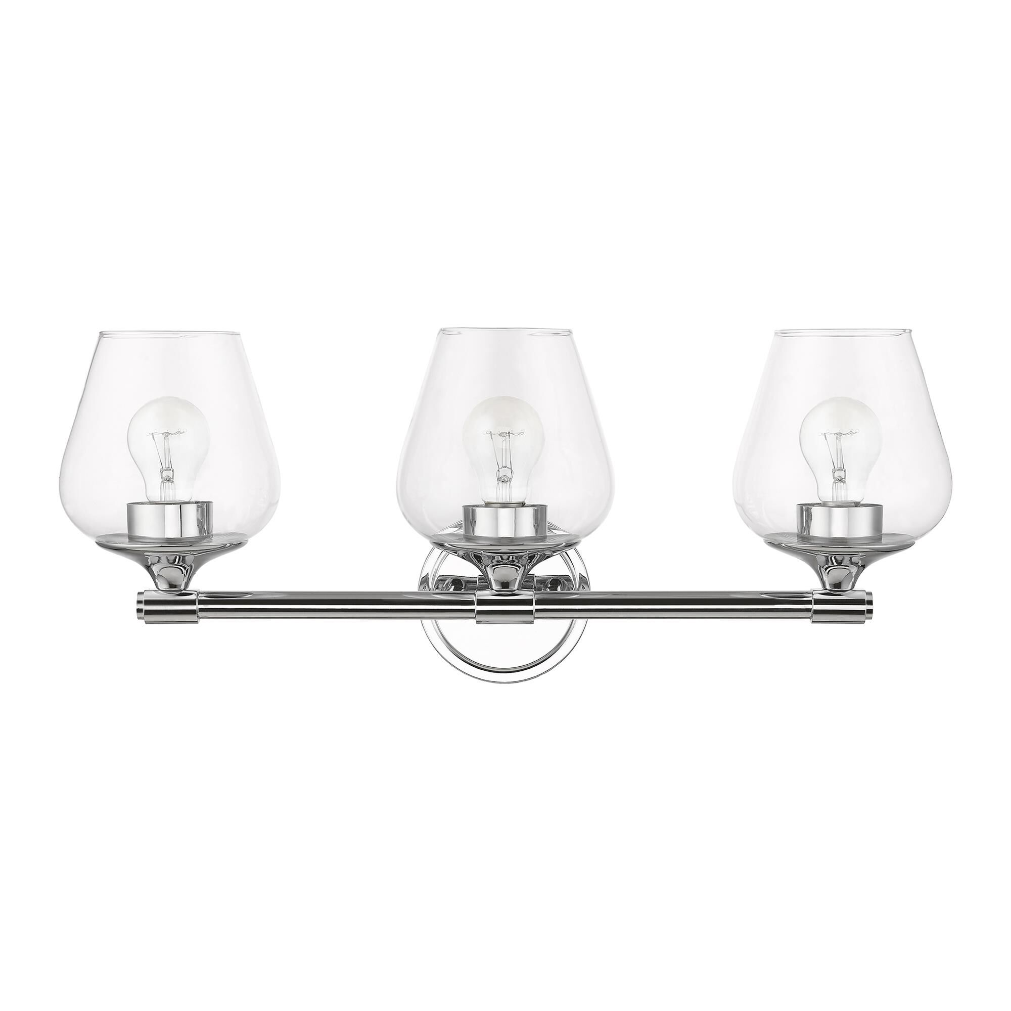 Shown in Polished Chrome finish and Clear glass