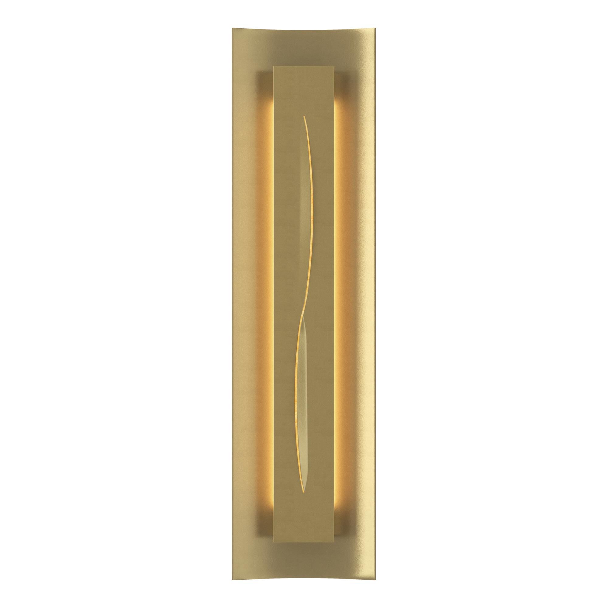 Shown in Modern Brass finish and Amber glass