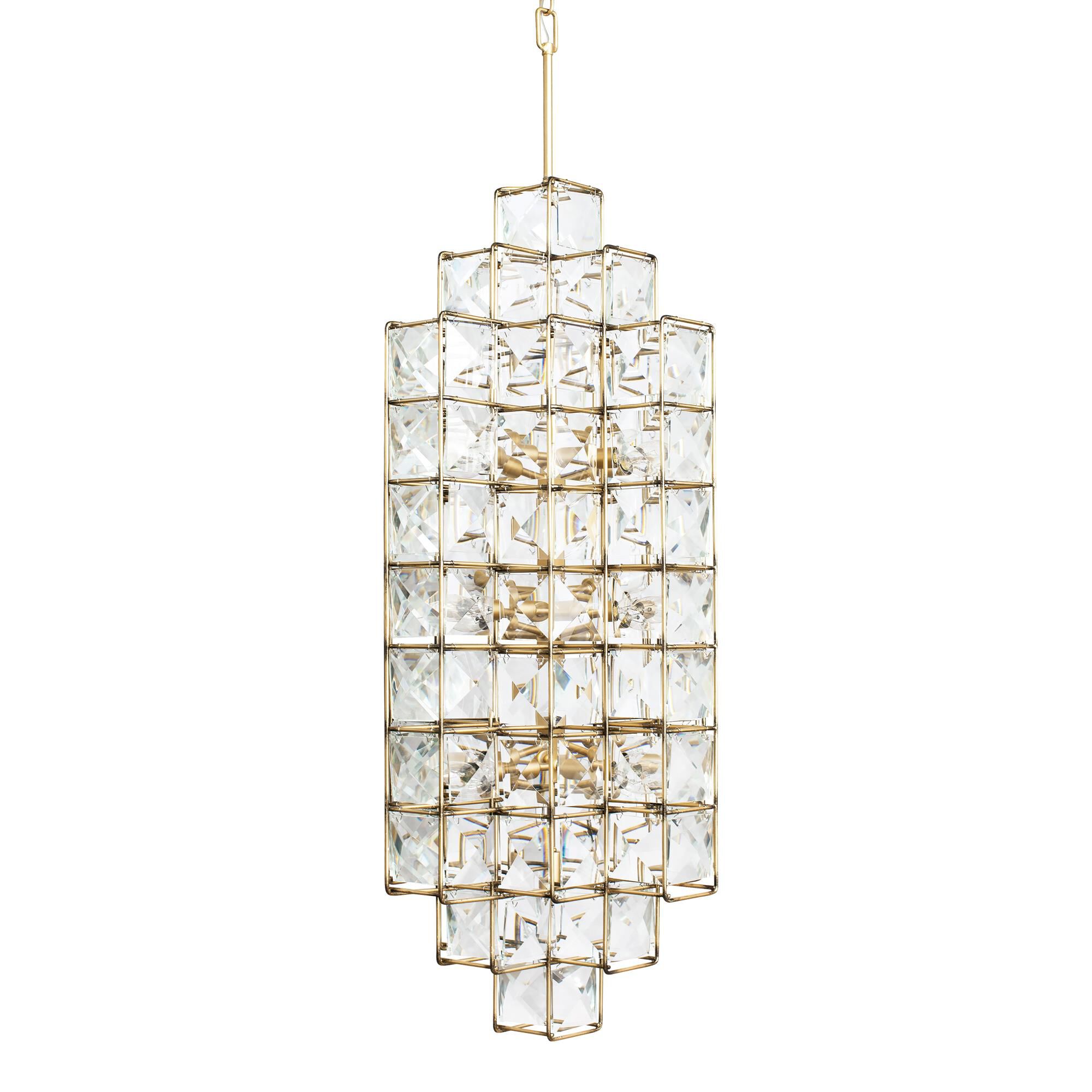 Shown in Calypso Gold finish and Faceted Panels - Clear crystal