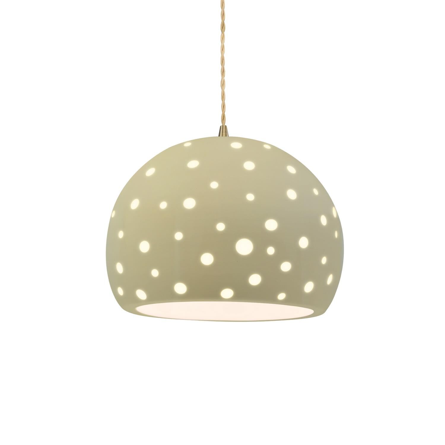 Shown in Antique Brass finish and Vanilla shade