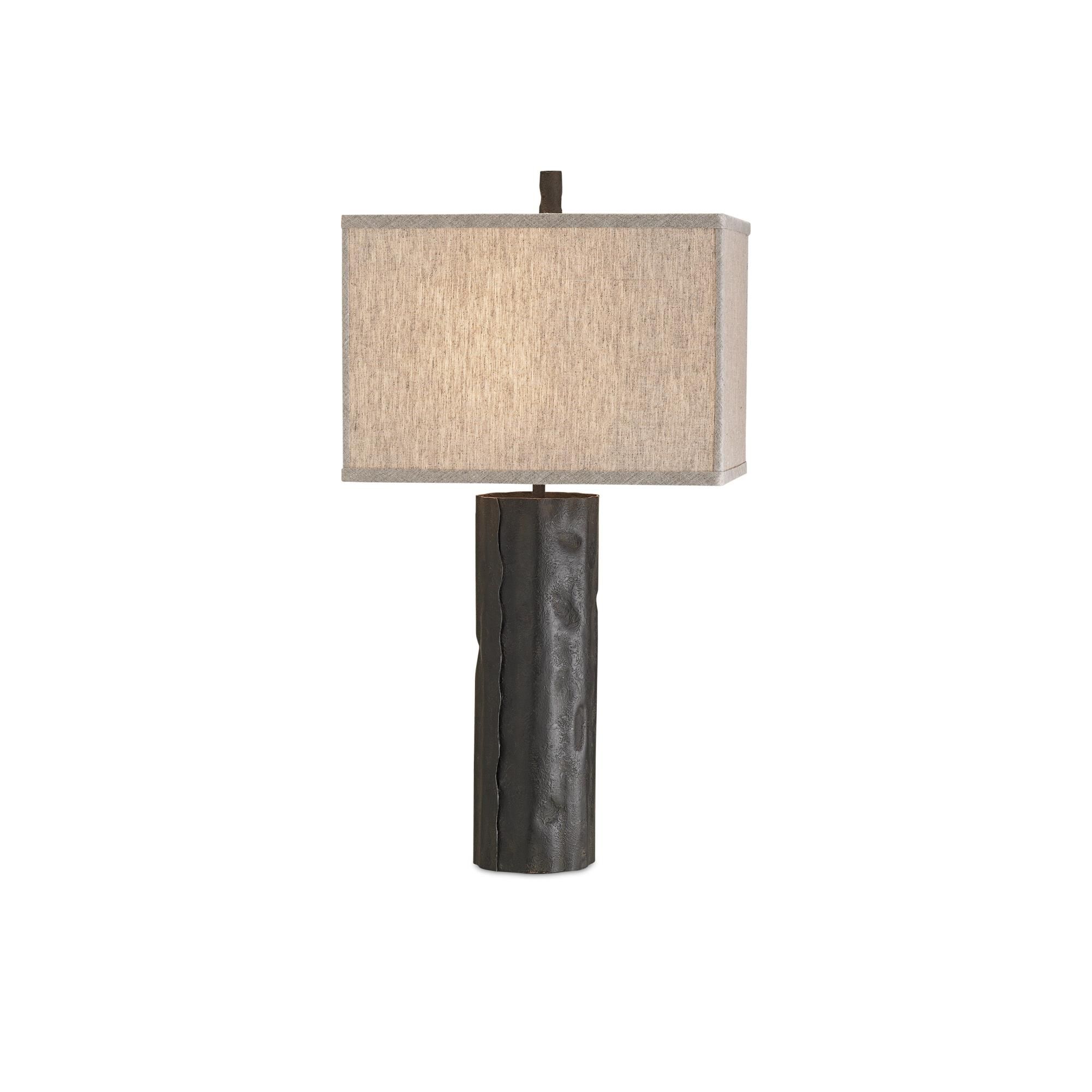 Shown in Mole Black finish and Natural Linen shade