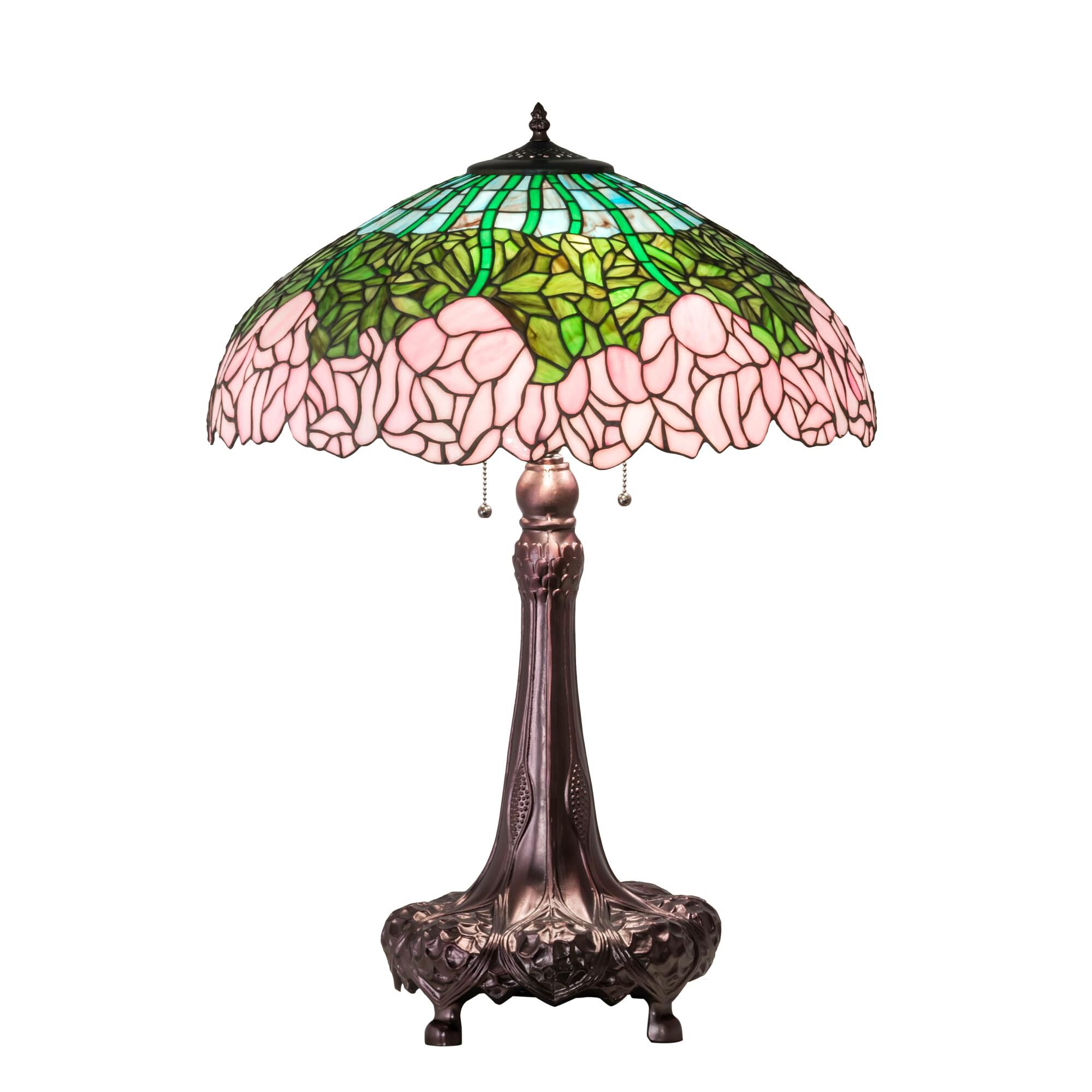 Shown in Mahogany Bronze finish and Passion Pink-Bronzed Green-Opal glass
