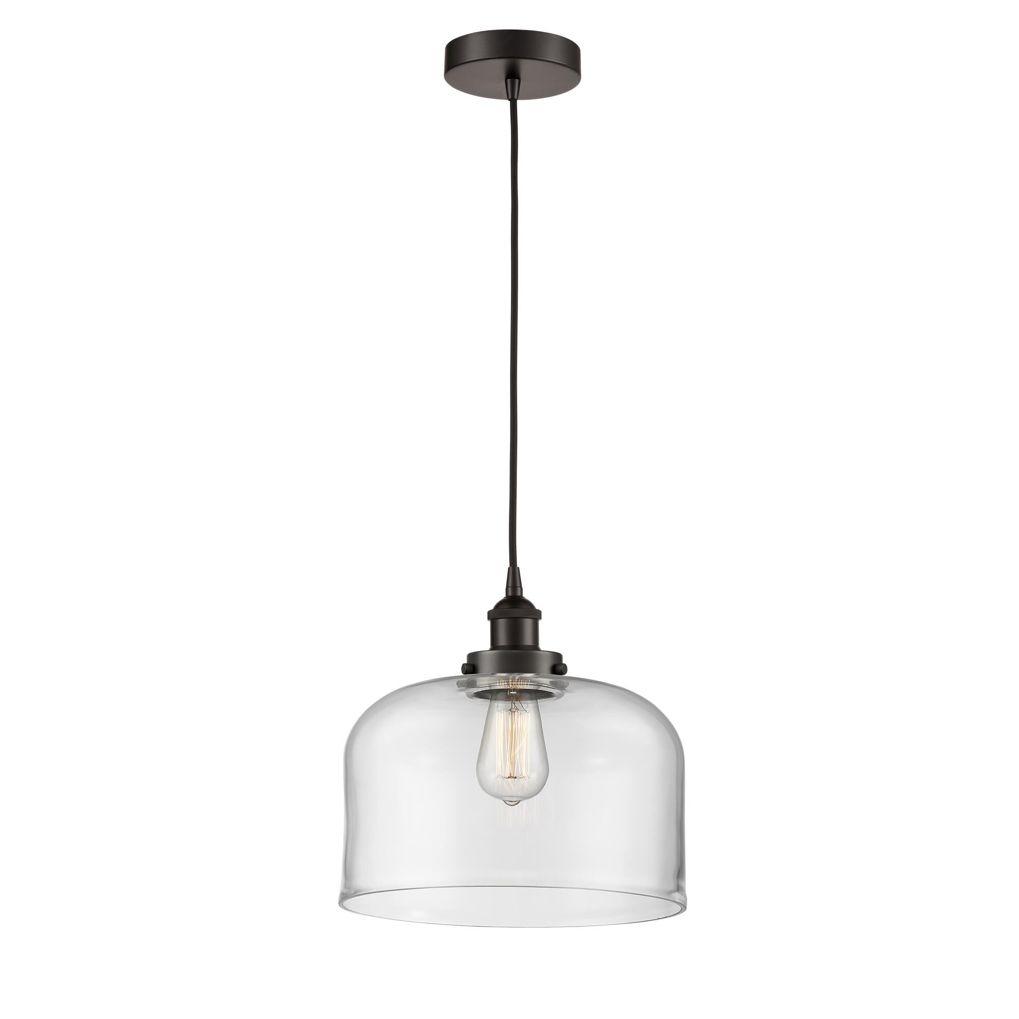 Shown in Oil Rubbed Bronze finish and Clear X-Large Bell glass