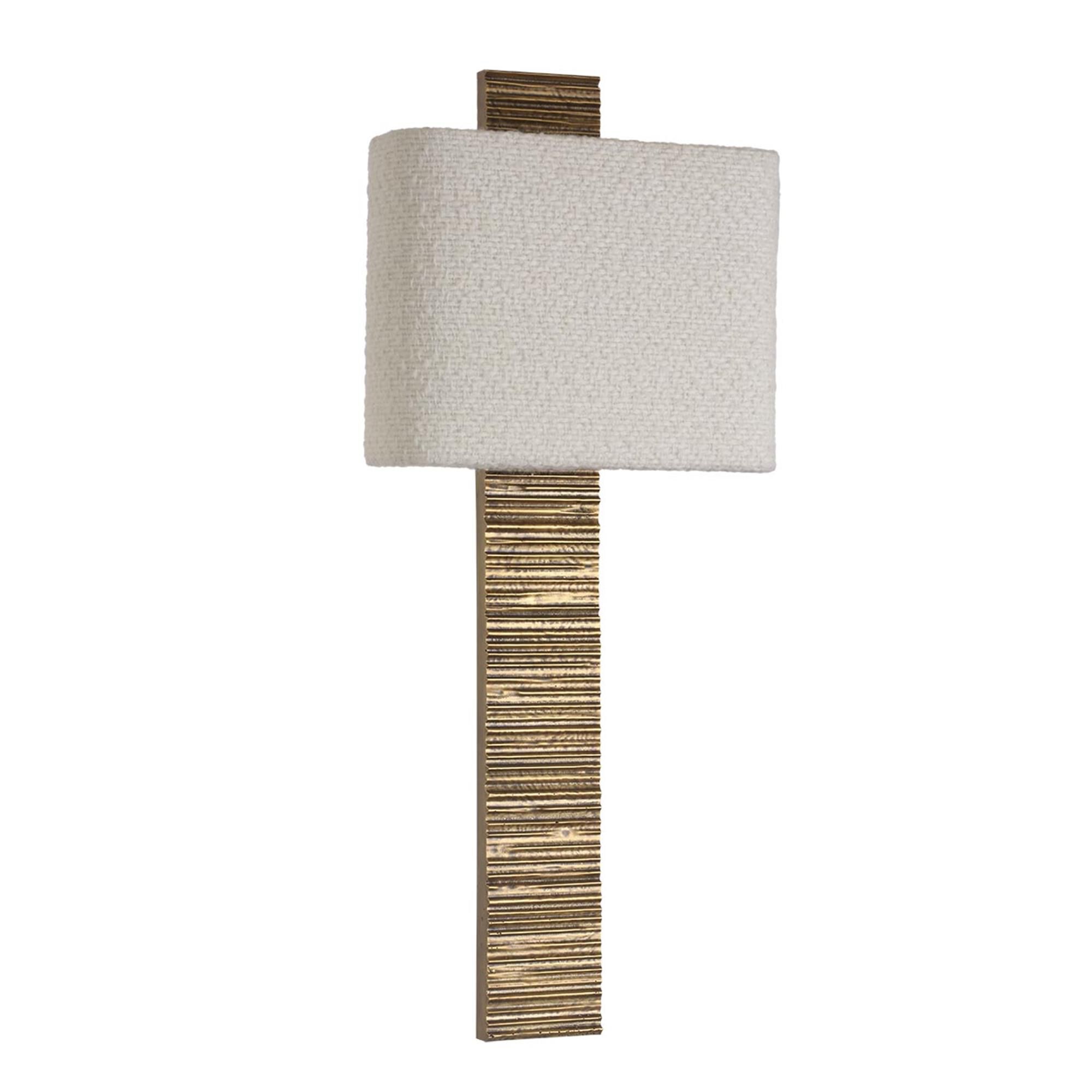 Shown in Ridged Tombac finish and Boucle Rectangle shade