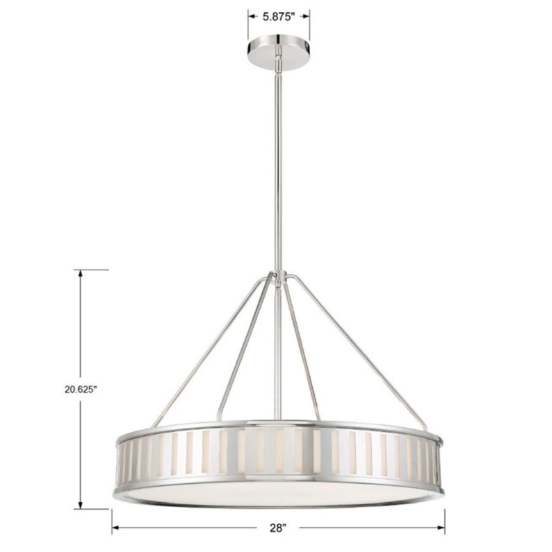 Kendal 28 Inch 6 Light Chandelier by Crystorama