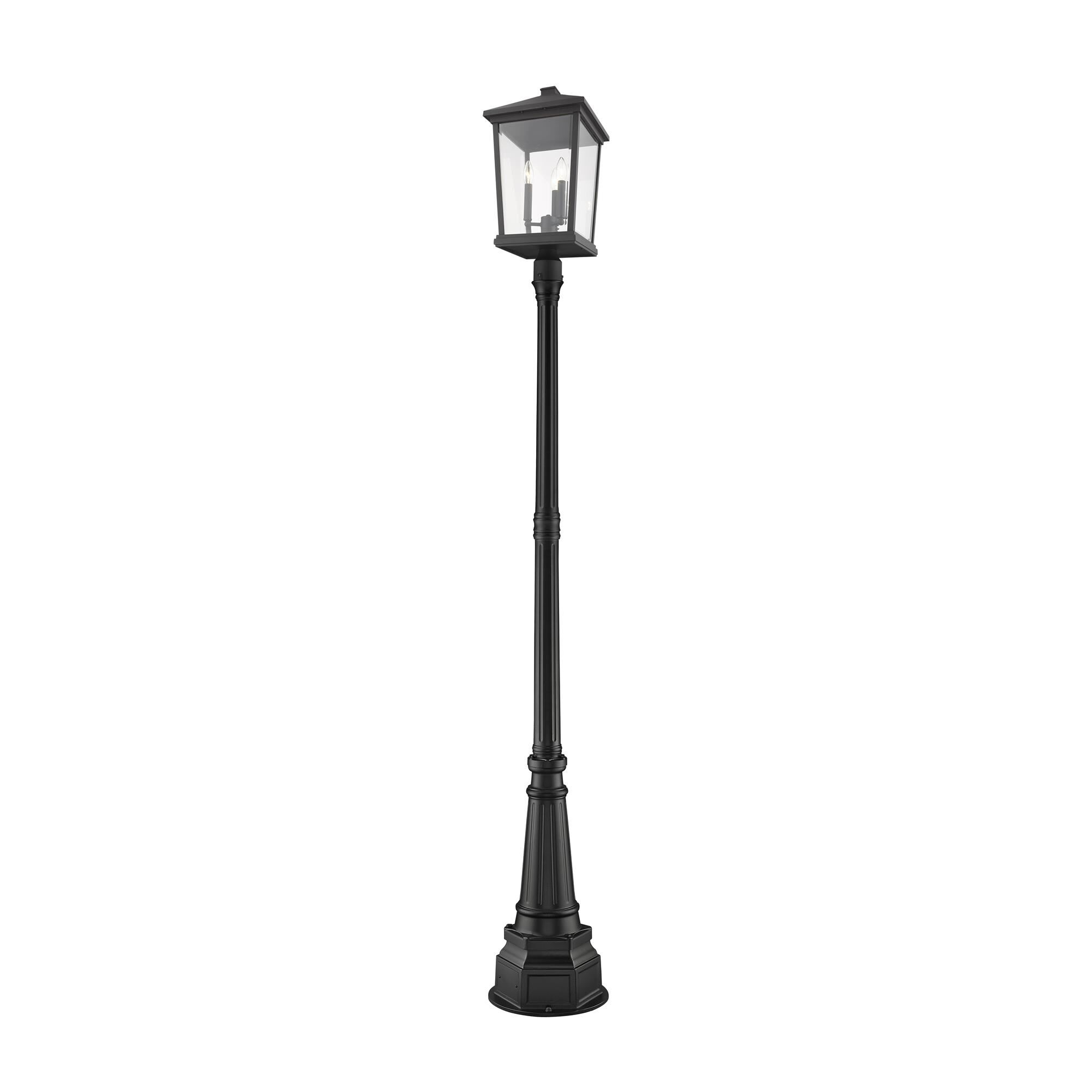 Shown in Black finish and Glass shade