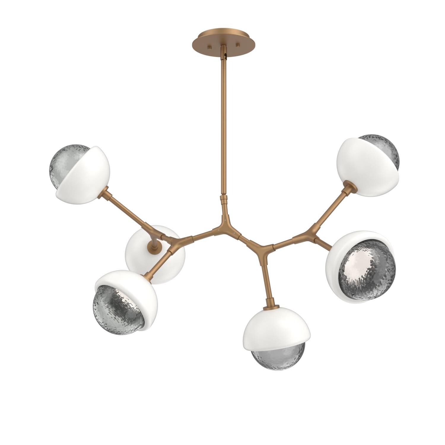 Shown in Novel Brass finish and Smoke glass and Salt White accent