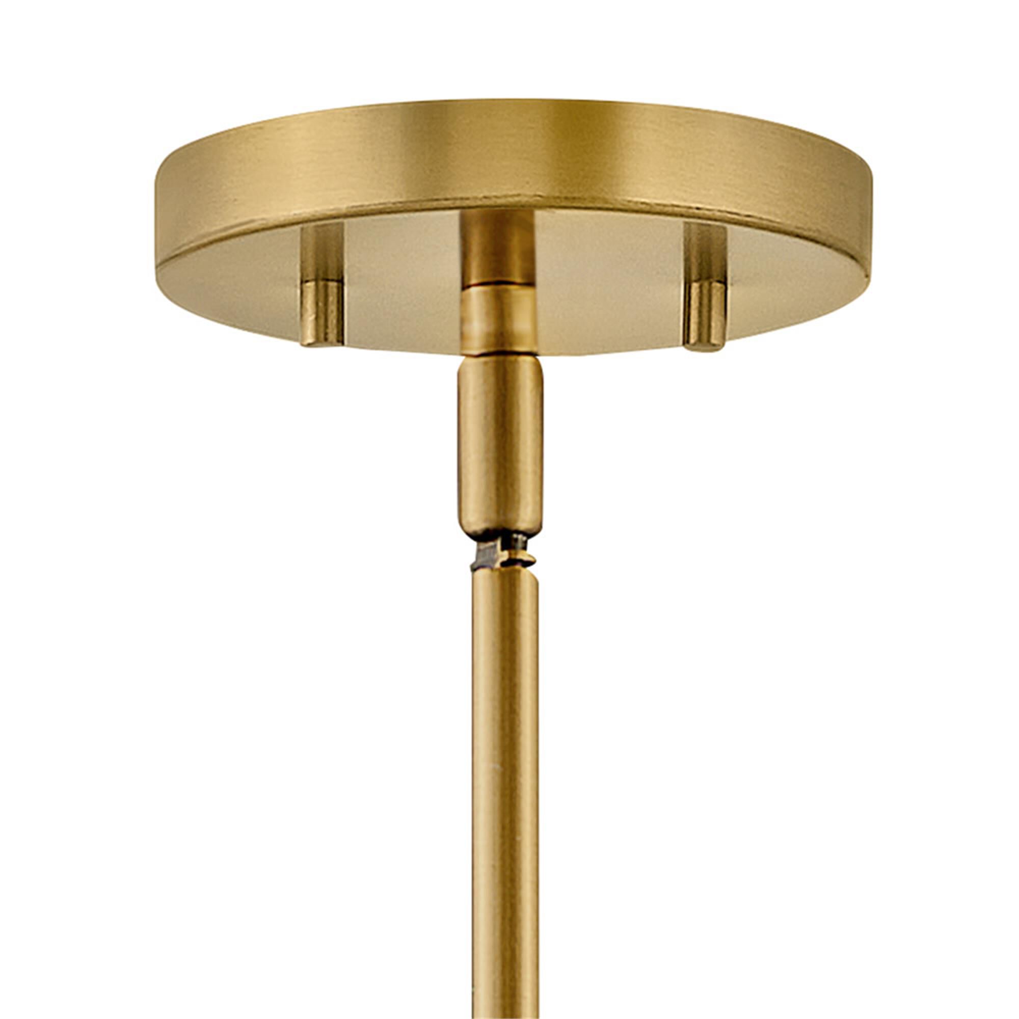 Shown in Lacquered Brass finish and Faux Parchment shade