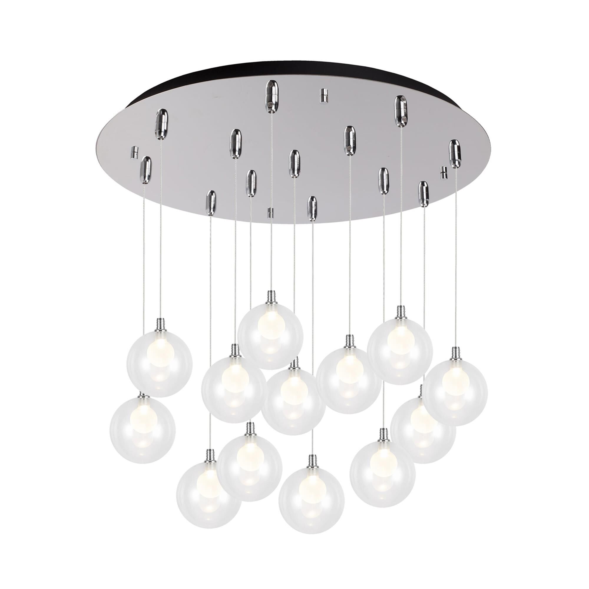 Shown in Chrome finish and Clear glass