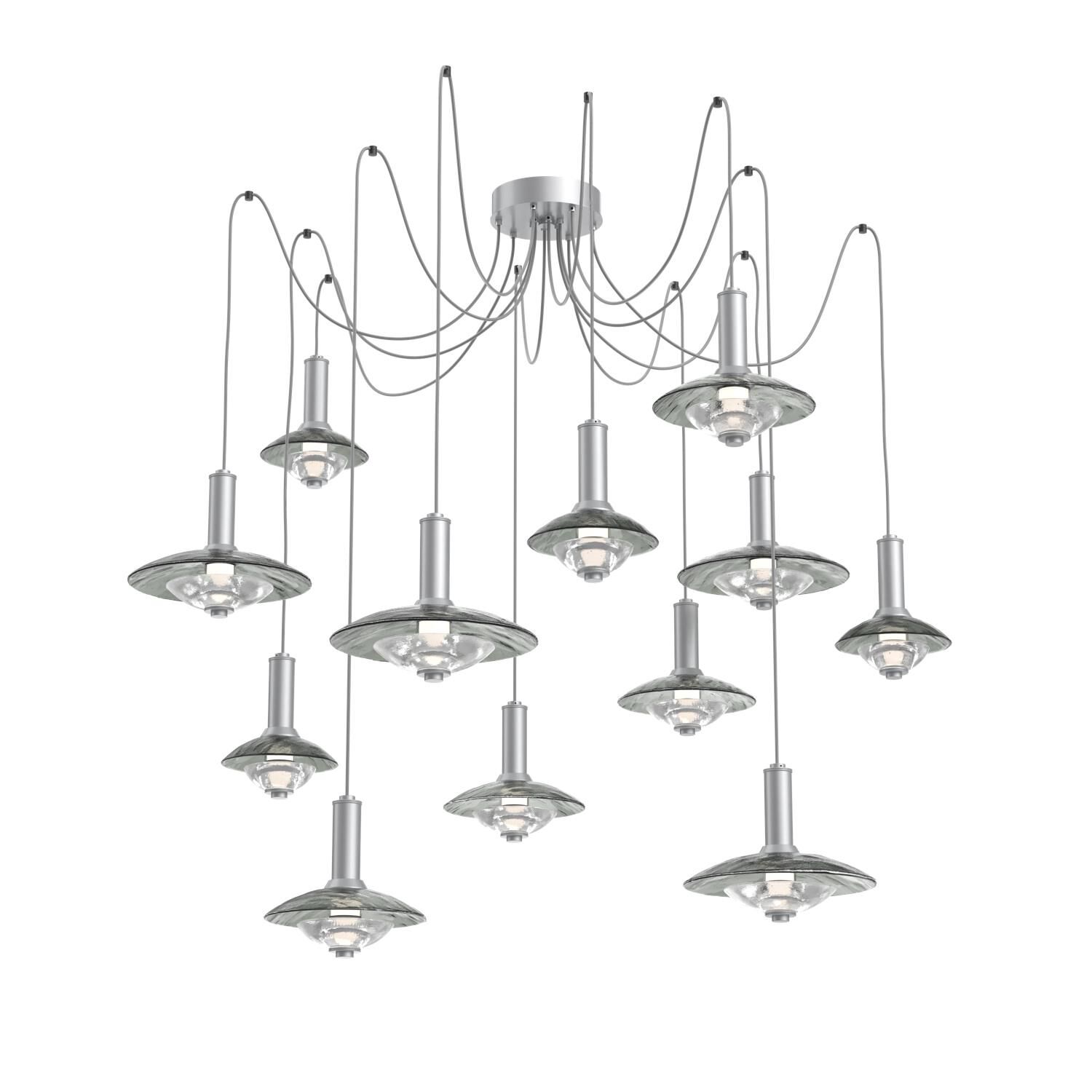 Shown in Classic Silver finish and Smoke Granite glass and None accent