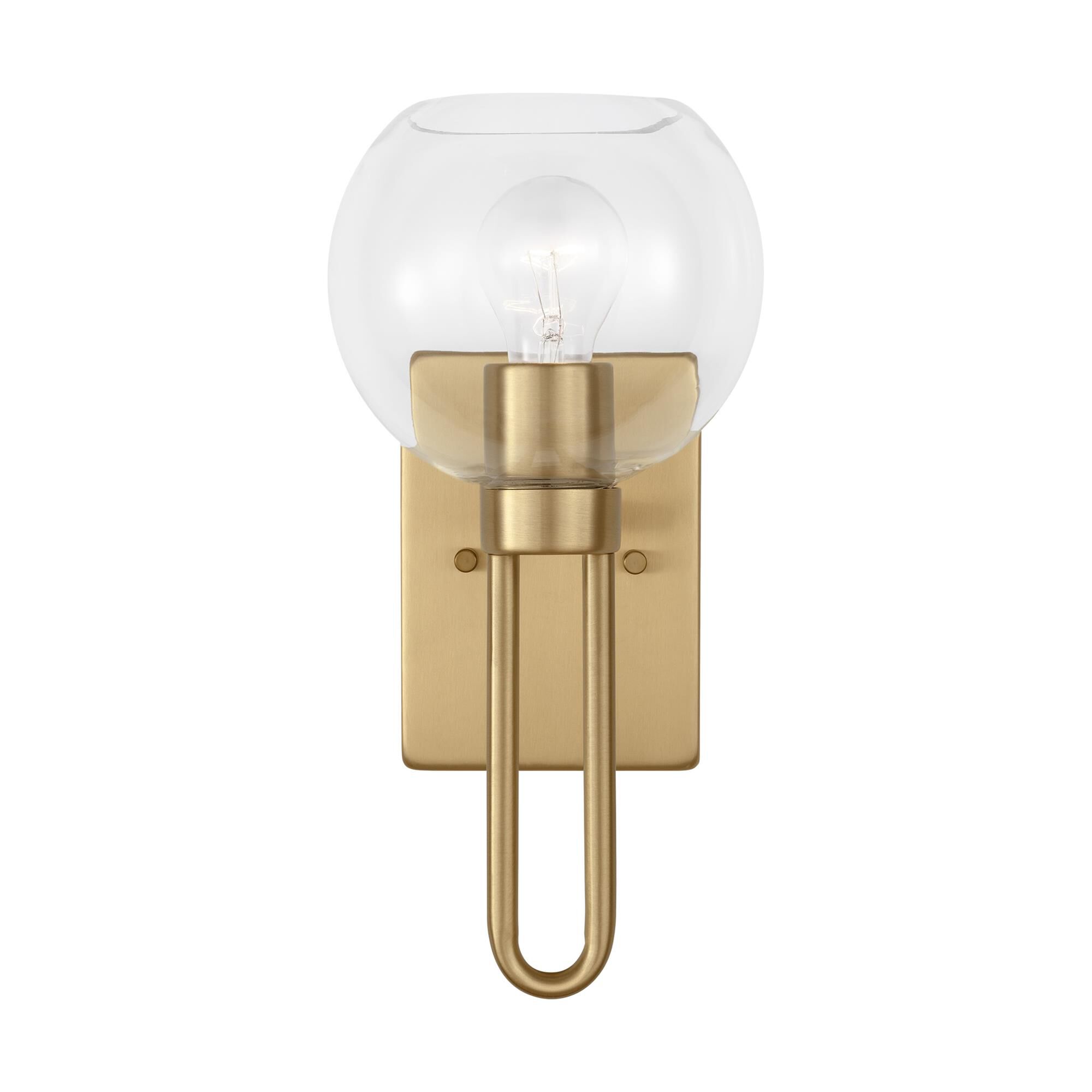 Shown in Satin Brass finish and Clear glass and Clear Glass shade