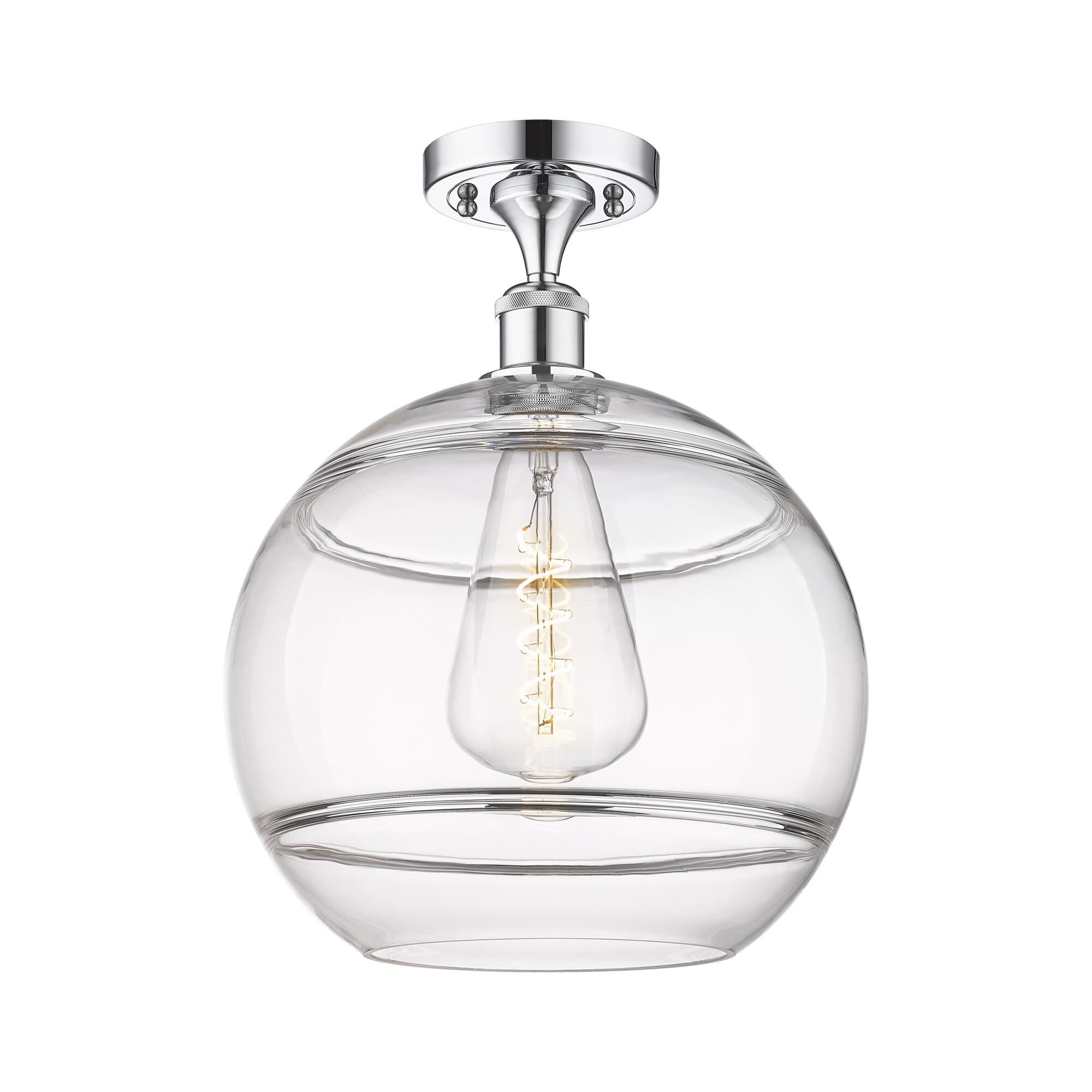 Shown in Polished Chrome finish and Clear glass